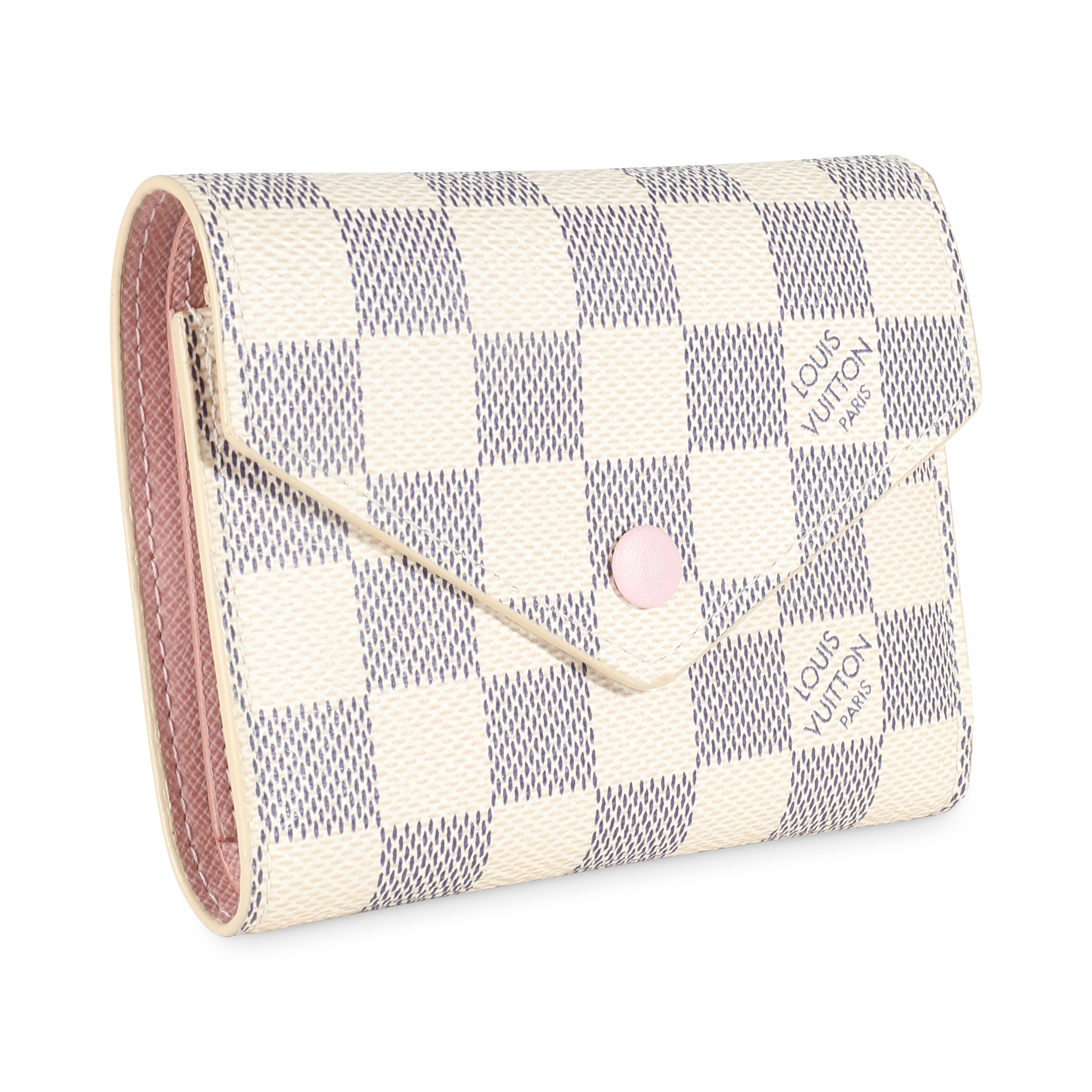 Louis Vuitton Rose Ballerine Damier Azur Canvas Victorine Wallet