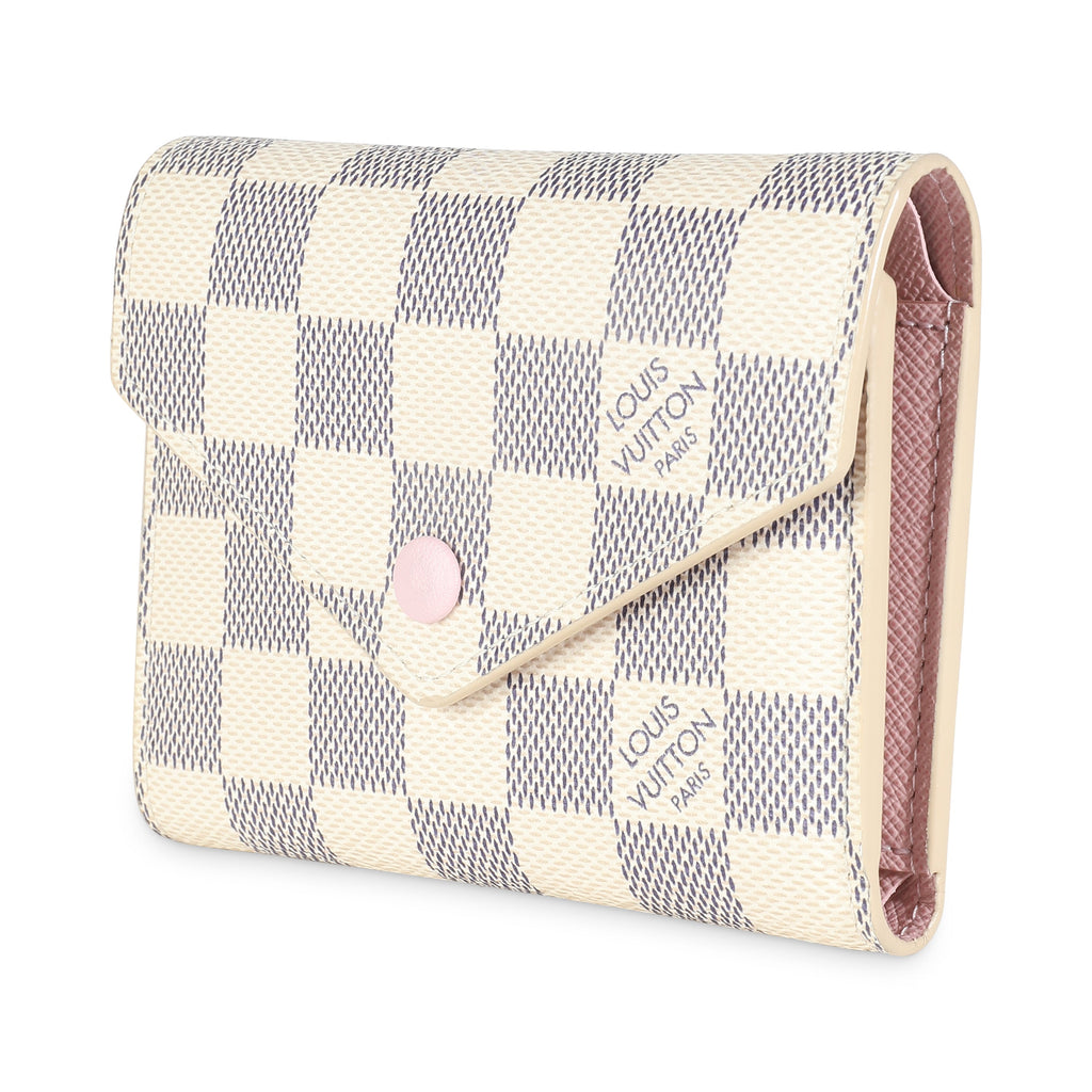 Louis Vuitton Rose Ballerine Damier Azur Canvas Victorine Wallet