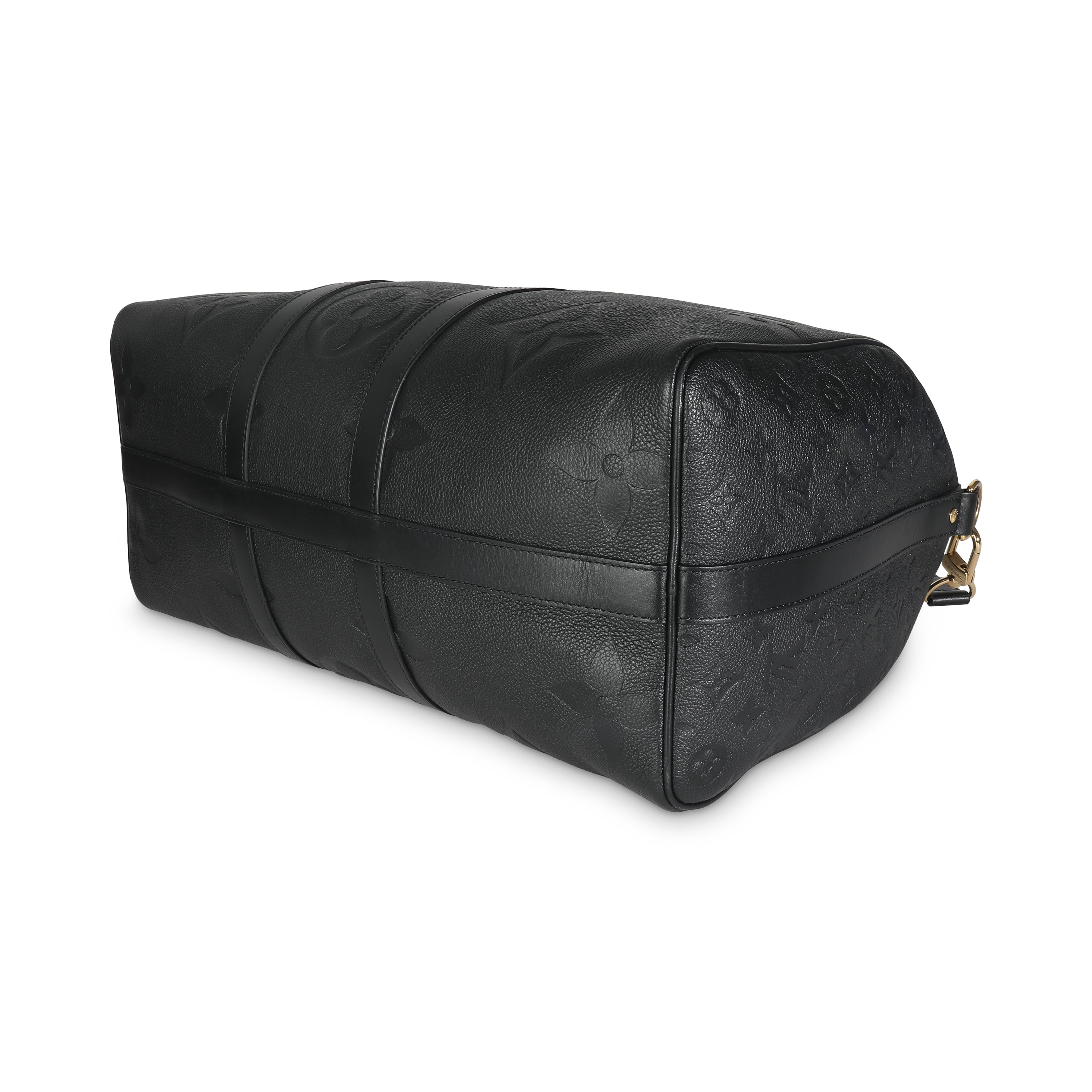Louis Vuitton Black Giant Monogram Empreinte Keepall Bandouliere 45
