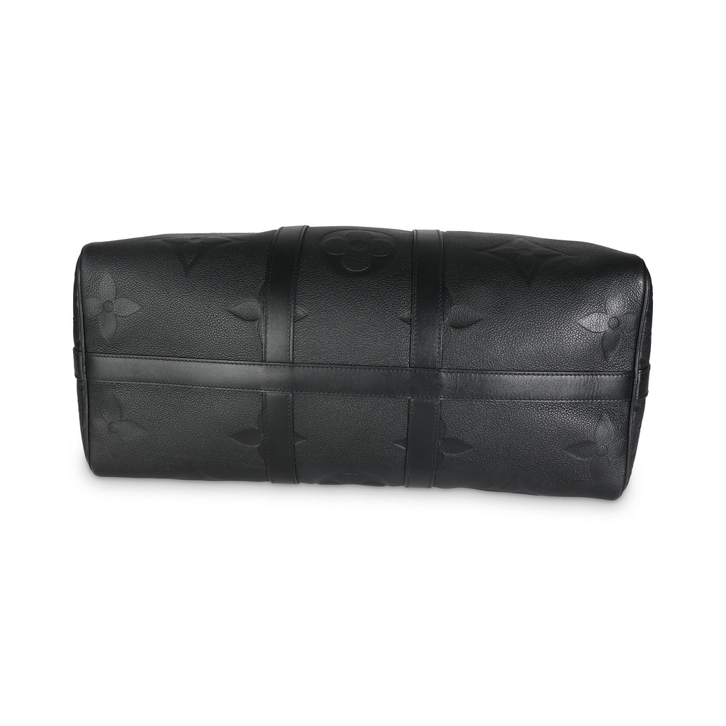 Louis Vuitton Black Giant Monogram Empreinte Keepall Bandouliere 45