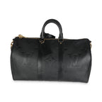 Louis Vuitton Black Giant Monogram Empreinte Keepall Bandouliere 45