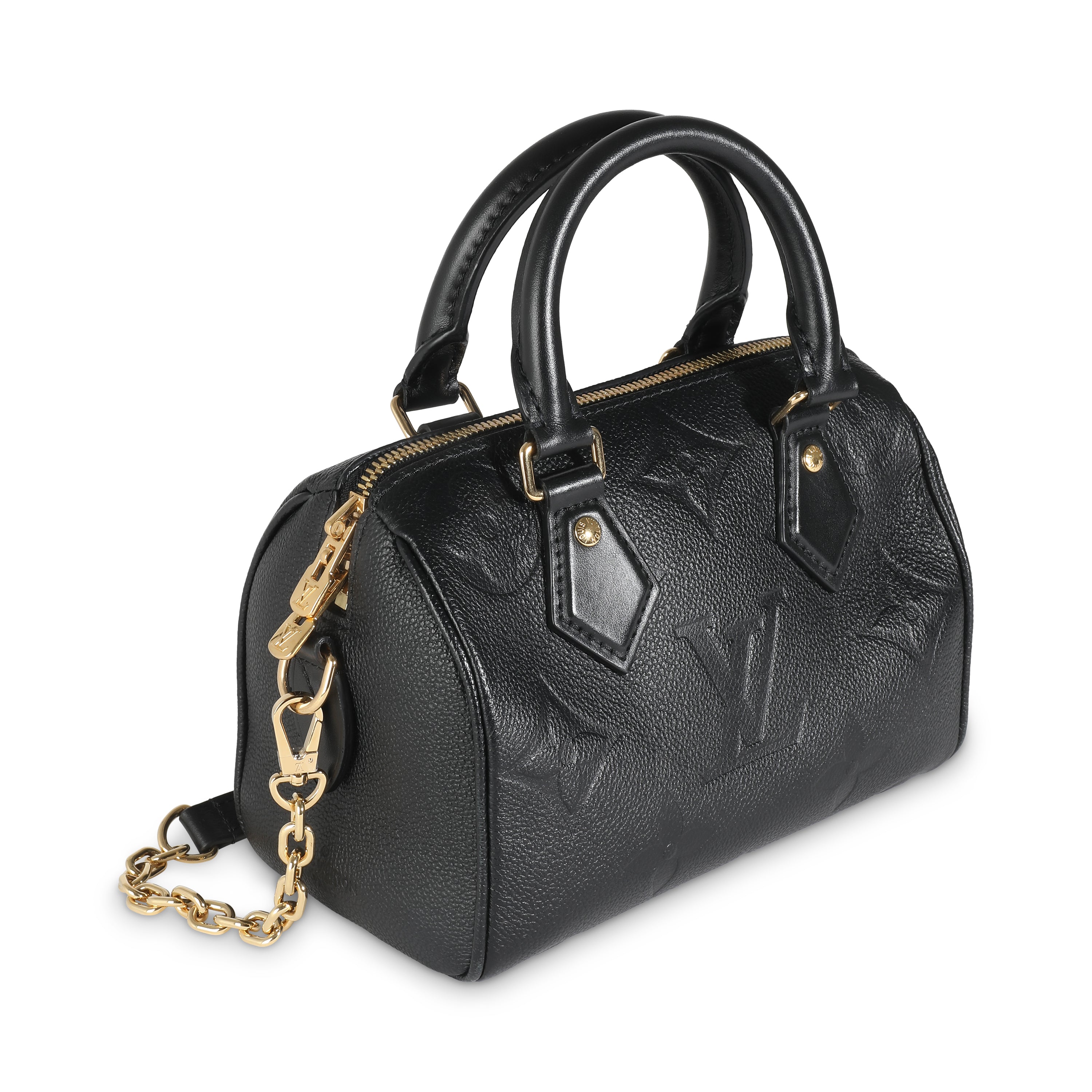 Louis Vuitton Black Monogram Empreinte Speedy Bandouliere 20