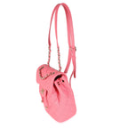 Chanel Pink Quilted Caviar Drawstring Backpack Handbag