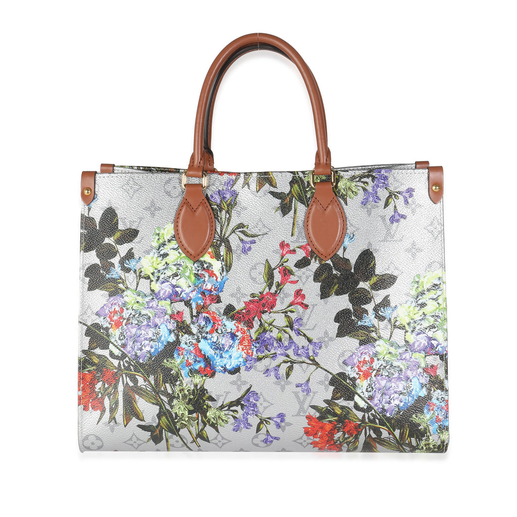 Louis Vuitton Silver Metallic Monogram Canvas LV Garden Onthego MM