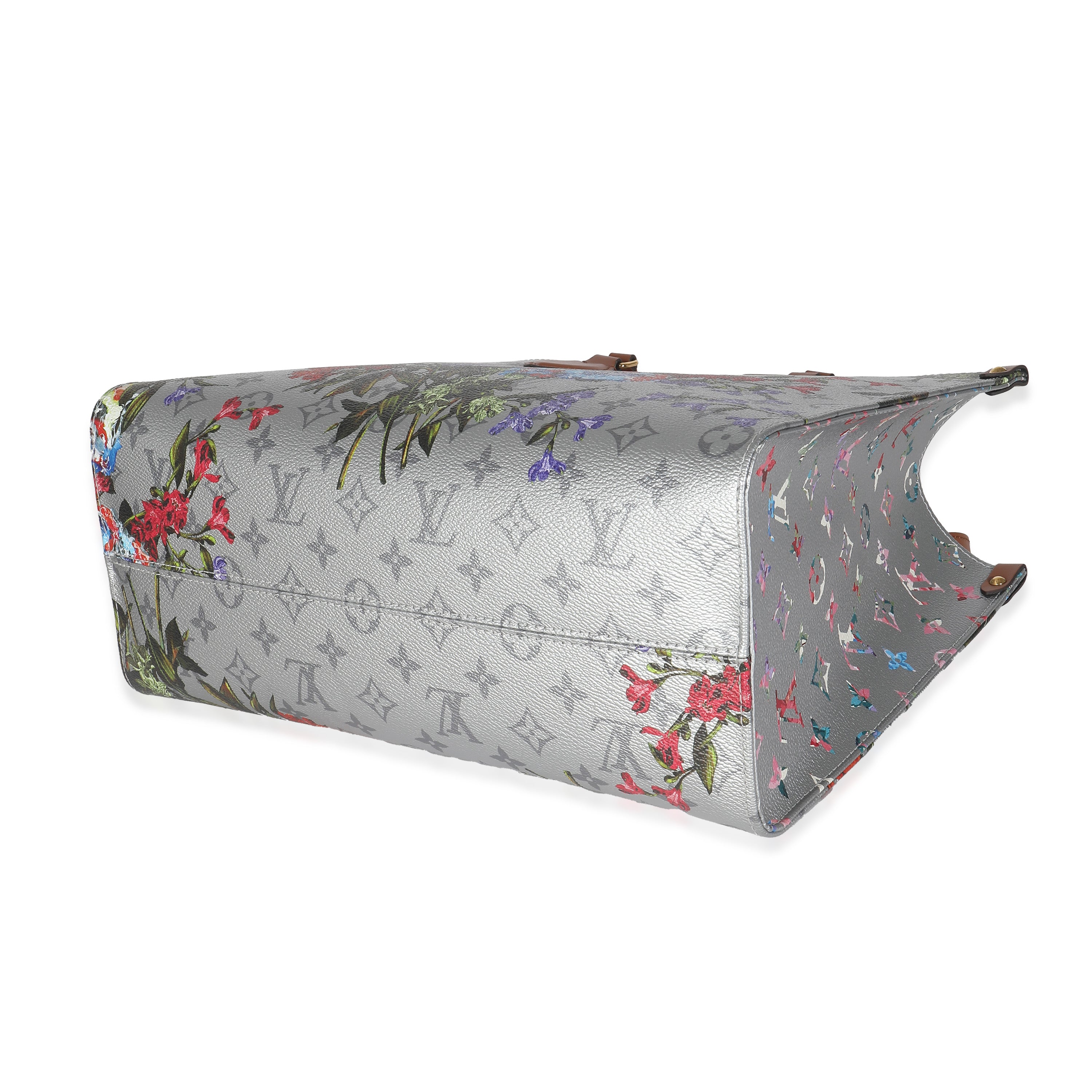 Louis Vuitton Silver Metallic Monogram Canvas LV Garden Onthego MM