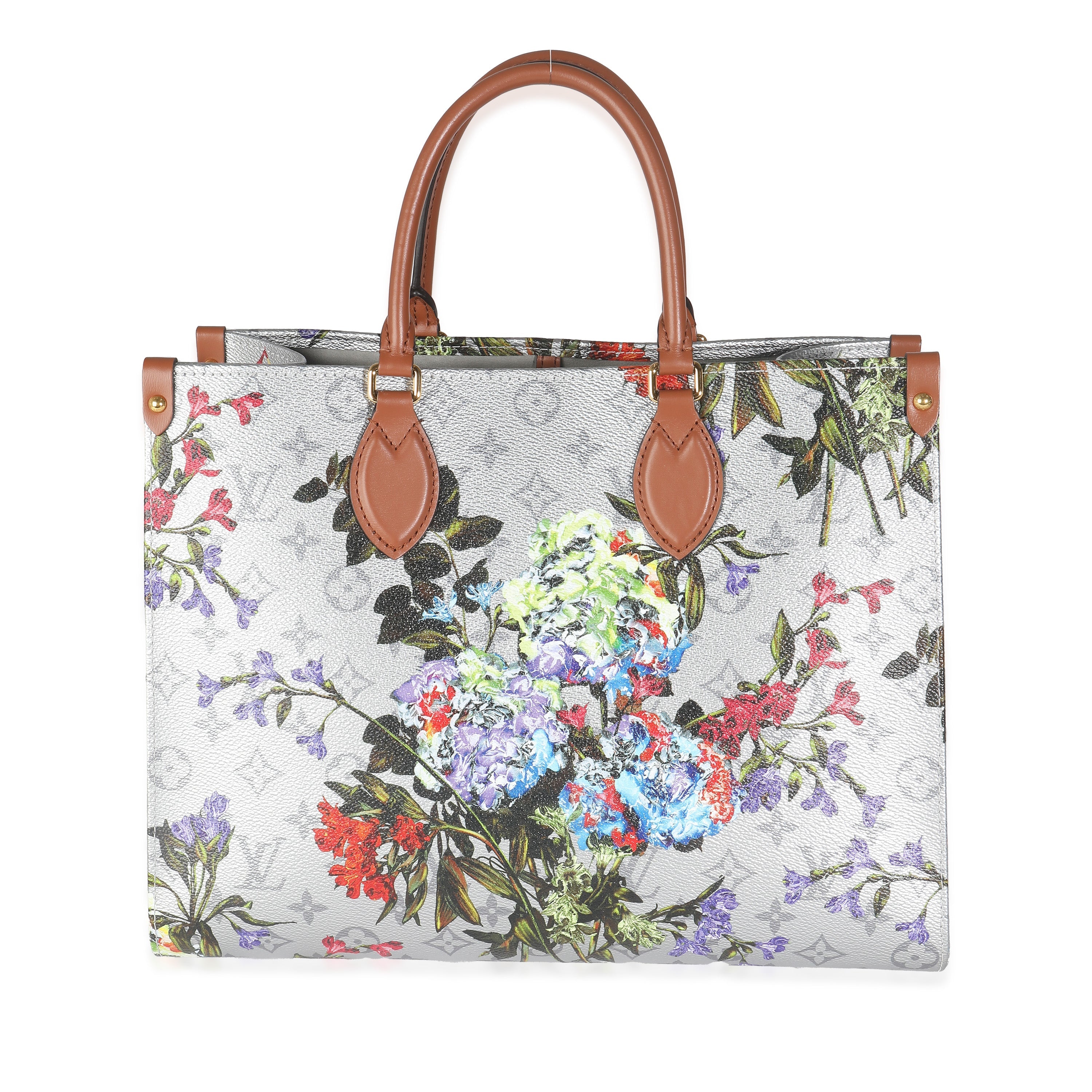 Louis Vuitton Silver Metallic Monogram Canvas LV Garden Onthego MM