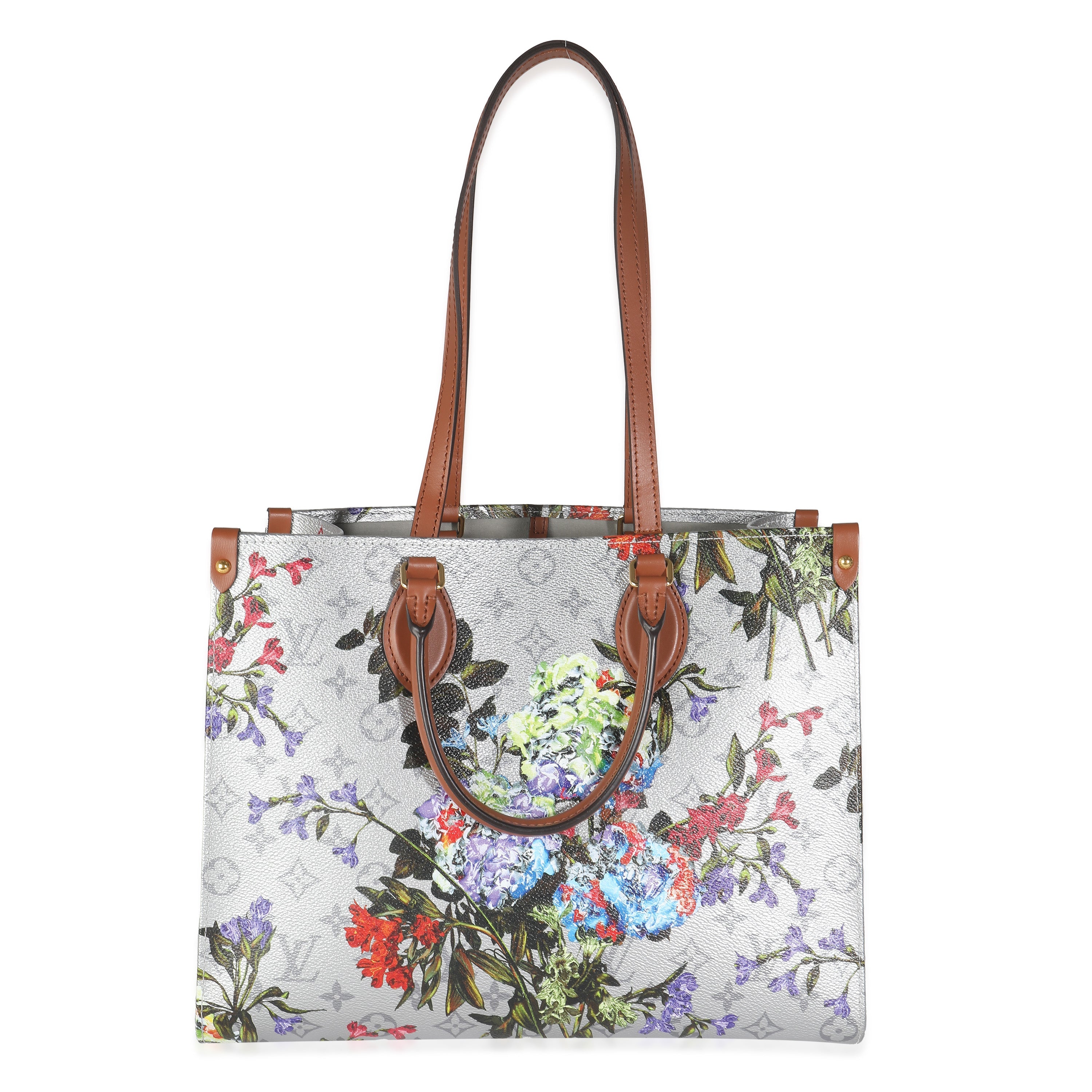 Louis Vuitton Silver Metallic Monogram Canvas LV Garden Onthego MM