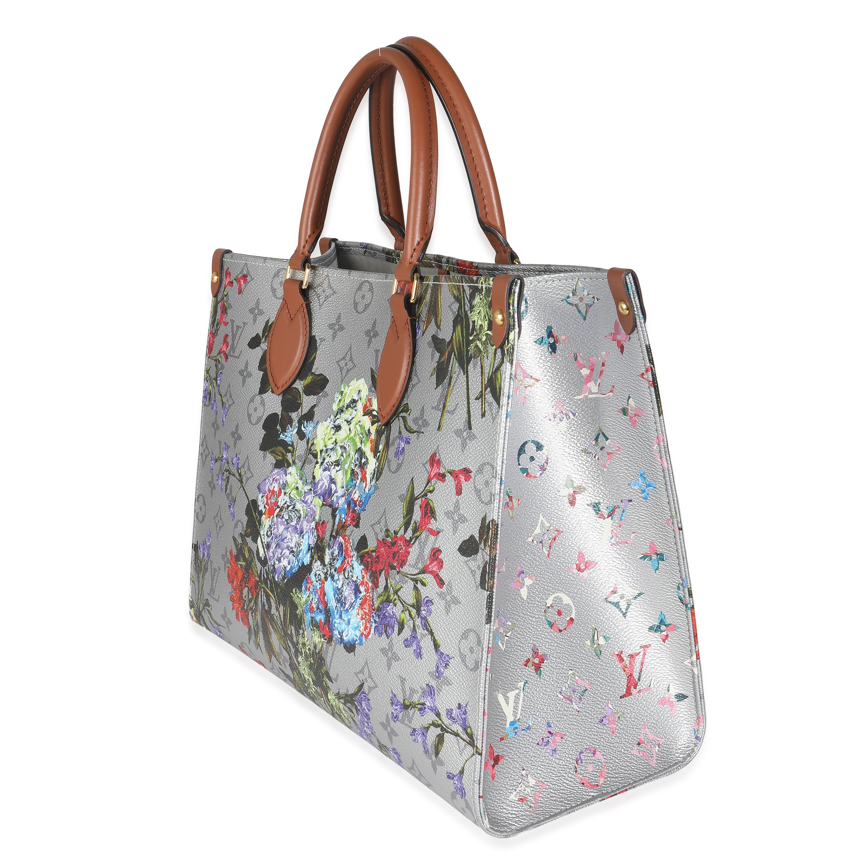Louis Vuitton Silver Metallic Monogram Canvas LV Garden Onthego MM