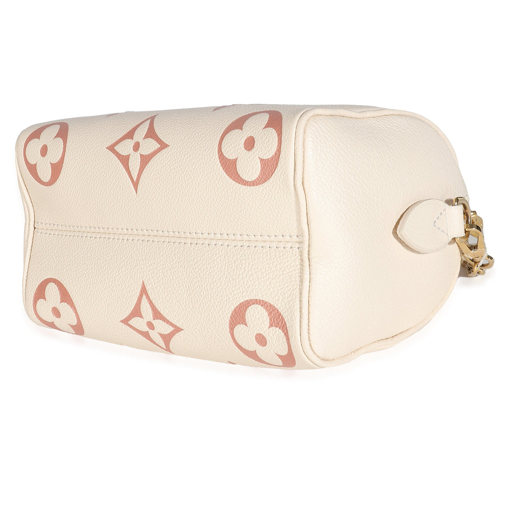 Louis Vuitton Creme Rose Trianon Empreinte Monogram Giant Speedy Bandouliere 20