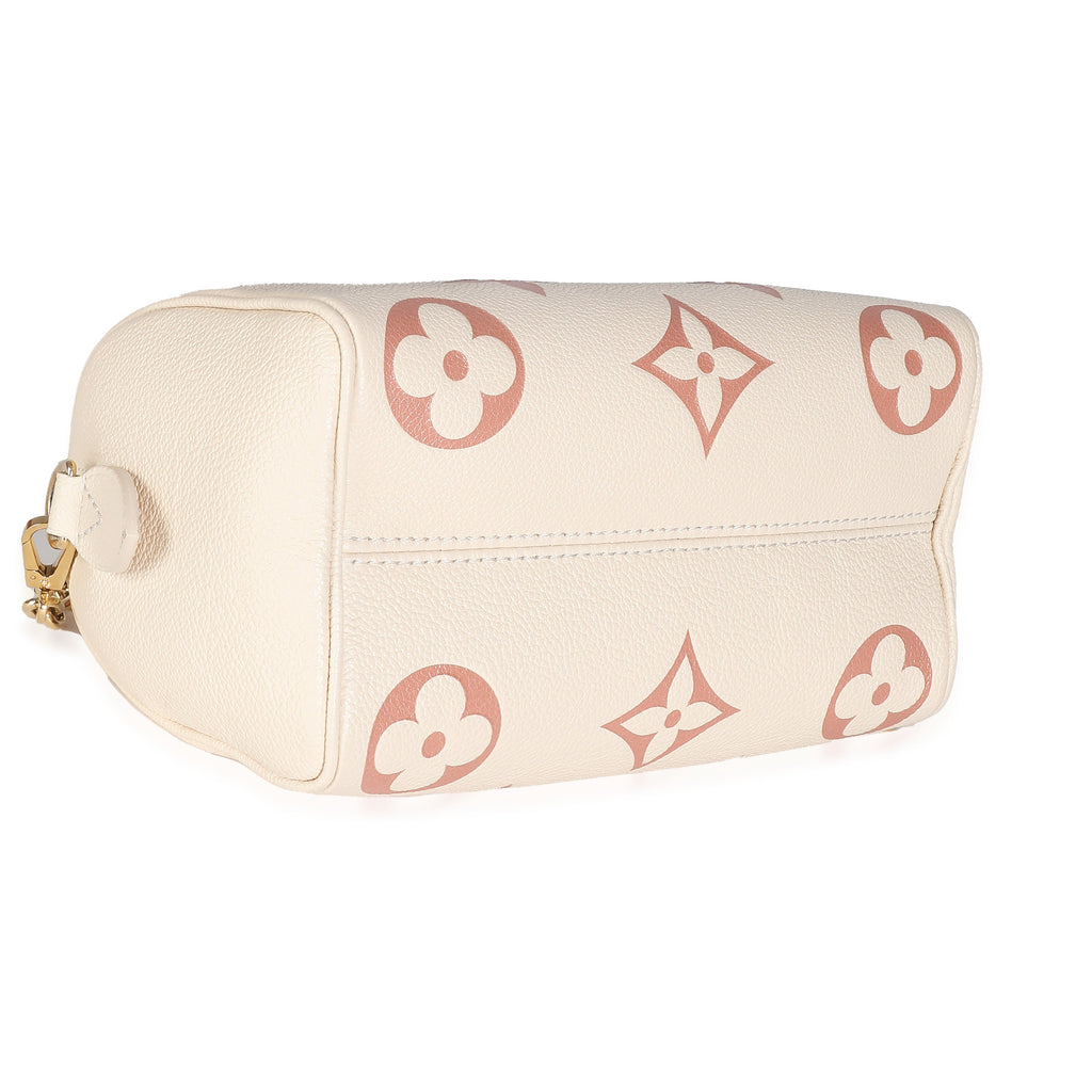 Louis Vuitton Creme Rose Trianon Empreinte Monogram Giant Speedy Bandouliere 20