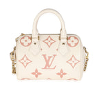 Louis Vuitton Creme Rose Trianon Empreinte Monogram Giant Speedy Bandouliere 20