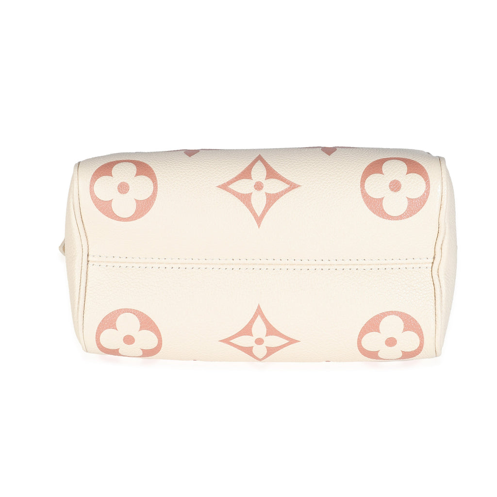 Louis Vuitton Creme Rose Trianon Empreinte Monogram Giant Speedy Bandouliere 20