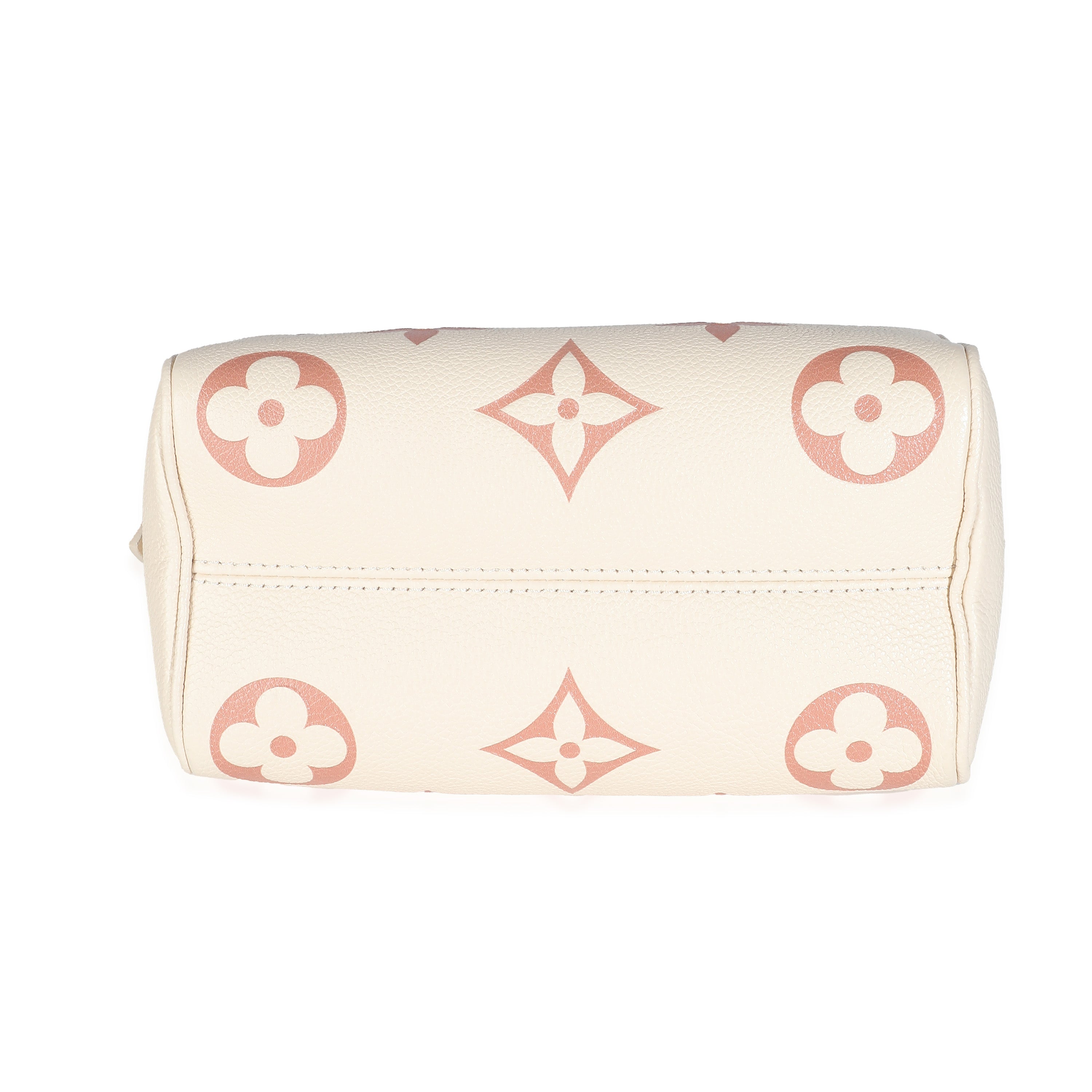 Louis Vuitton Creme Rose Trianon Empreinte Monogram Giant Speedy Bandouliere 20
