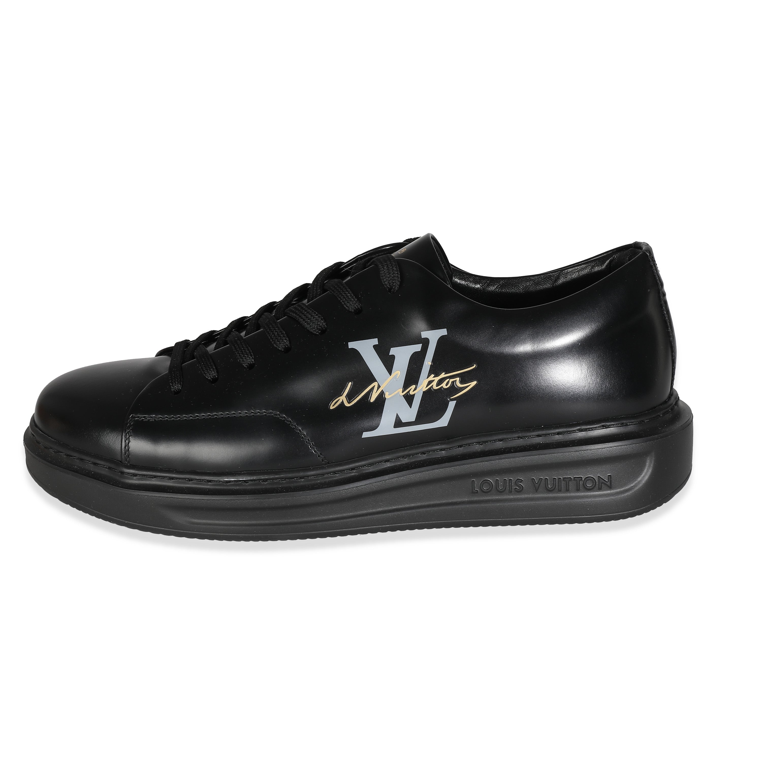 Louis Vuitton Black Calfskin Mens LV Beverly Hills Sneakers 7