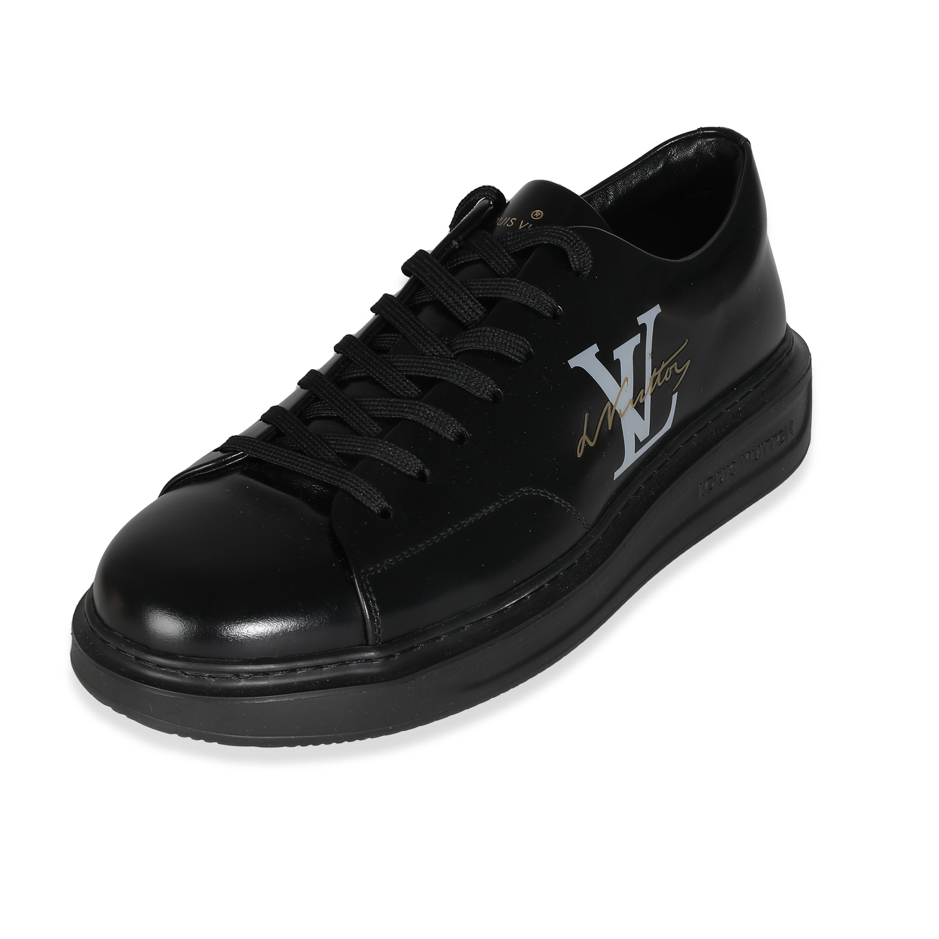 Louis Vuitton Black Calfskin Mens LV Beverly Hills Sneakers 7