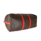 Louis Vuitton Red Monogram Macassar Canvas Keepall Bandouliere 50