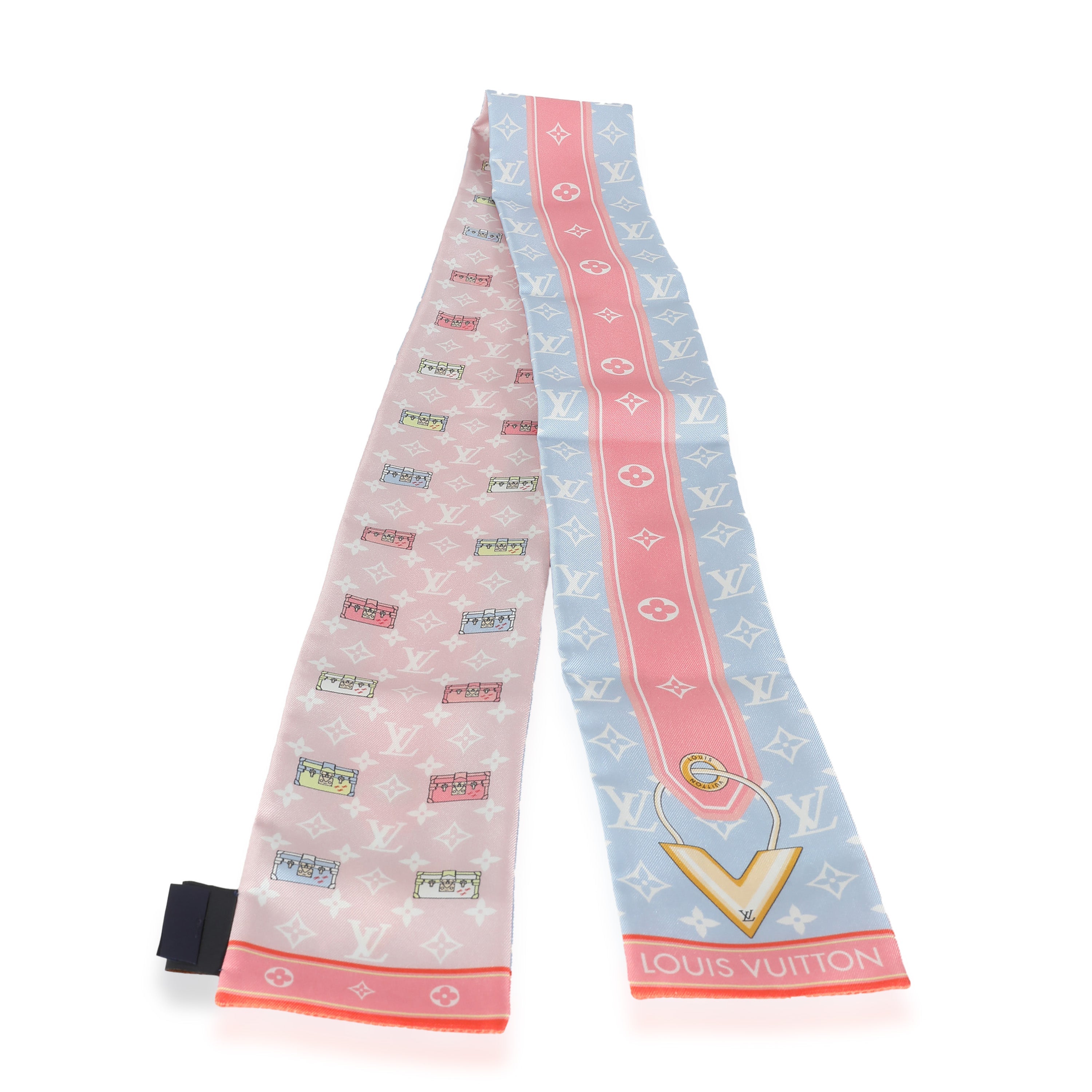 Louis Vuitton Pink Blue Silk Minimalle Bandeau