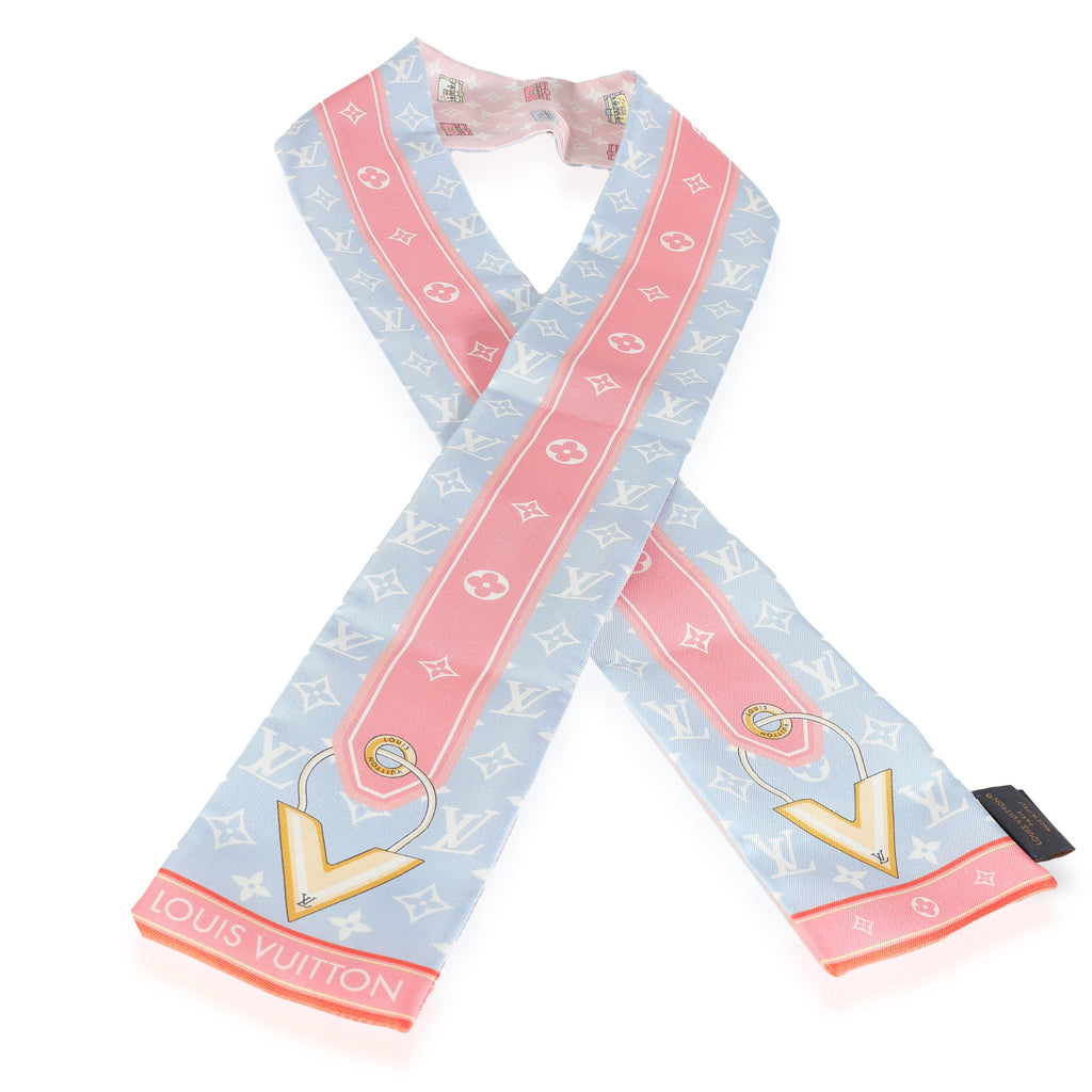 Louis Vuitton Pink Blue Silk Minimalle Bandeau