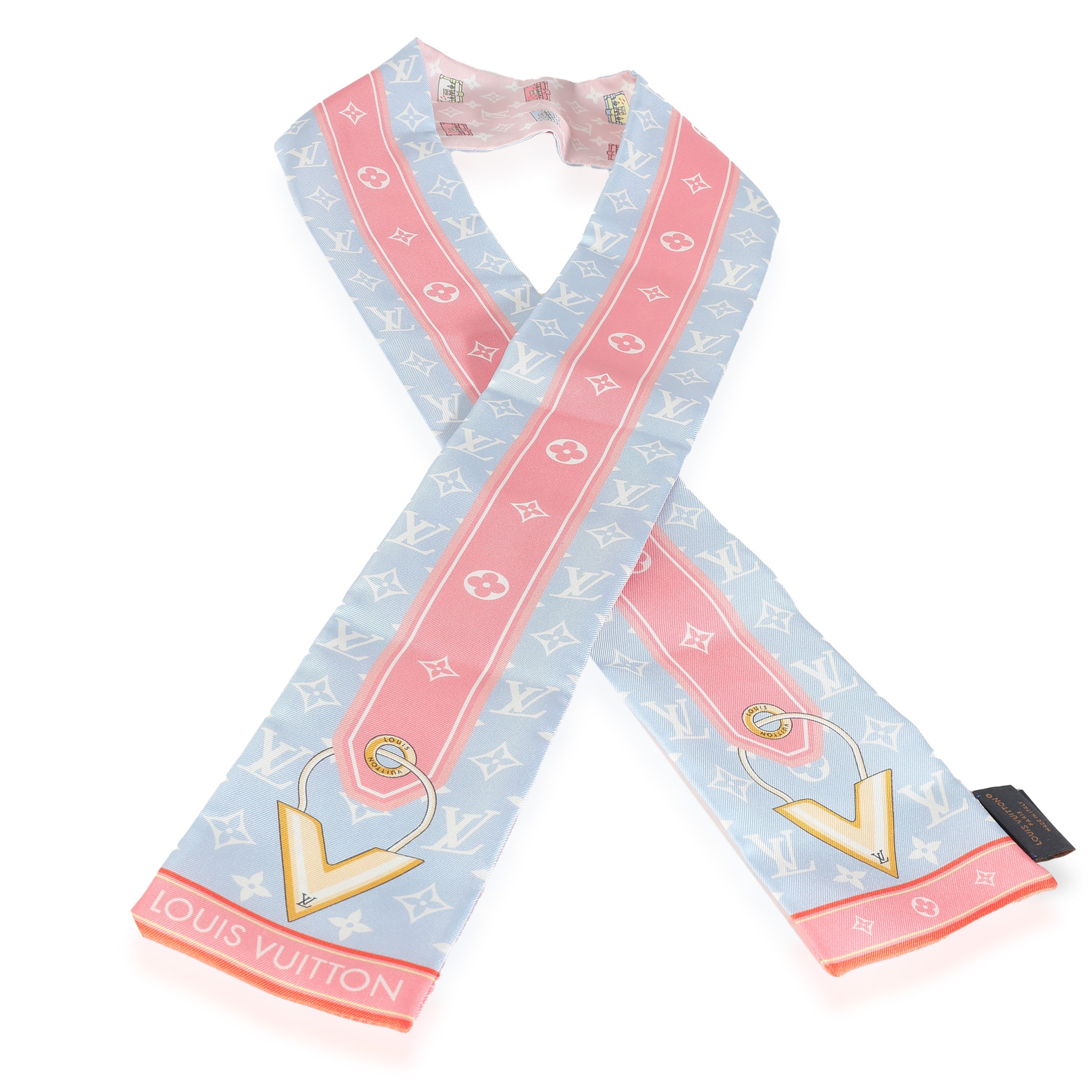 Louis Vuitton Pink Blue Silk Minimalle Bandeau