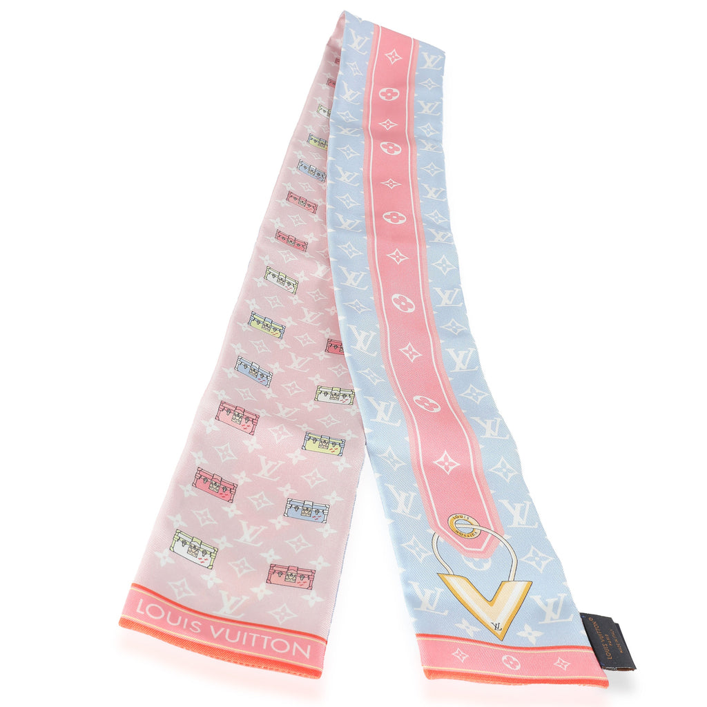Louis Vuitton Pink Blue Silk Minimalle Bandeau