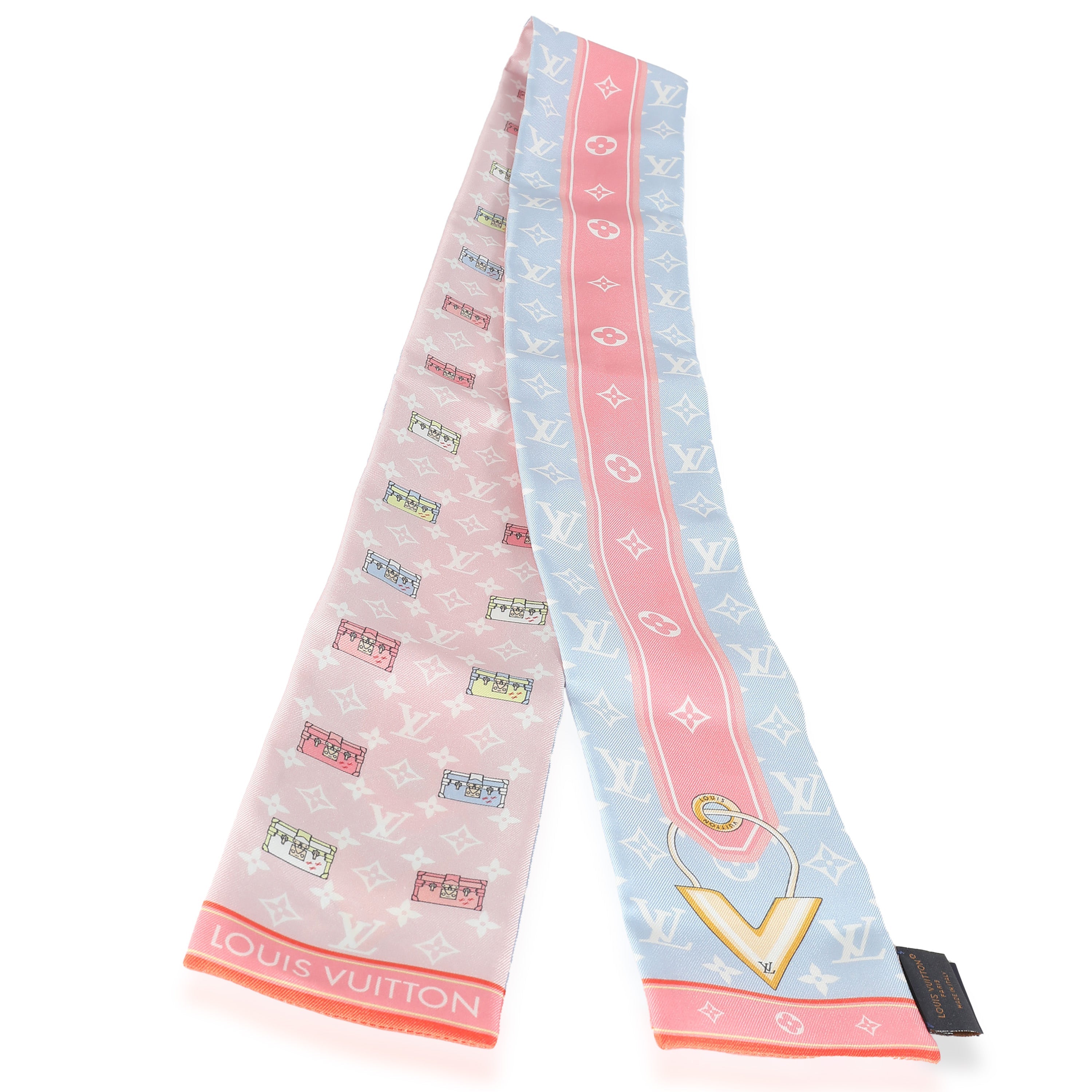 Louis Vuitton Pink Blue Silk Minimalle Bandeau