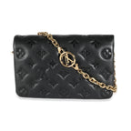 Louis Vuitton Black Monogram Embossed Puffy Lambskin Pochette Coussin