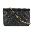 Louis Vuitton Black Monogram Embossed Puffy Lambskin Pochette Coussin