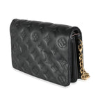 Louis Vuitton Black Monogram Embossed Puffy Lambskin Pochette Coussin