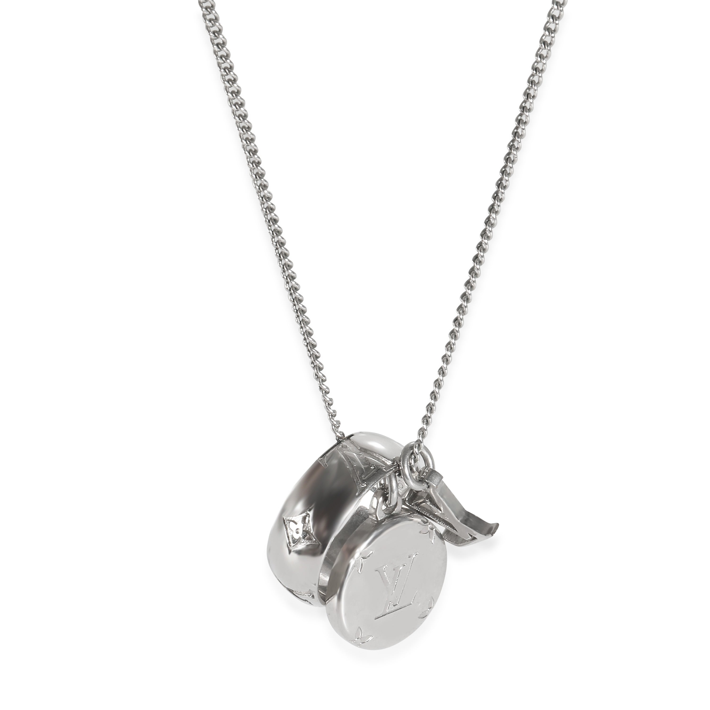 Louis Vuitton Monogram Charms Silver Tone Necklace