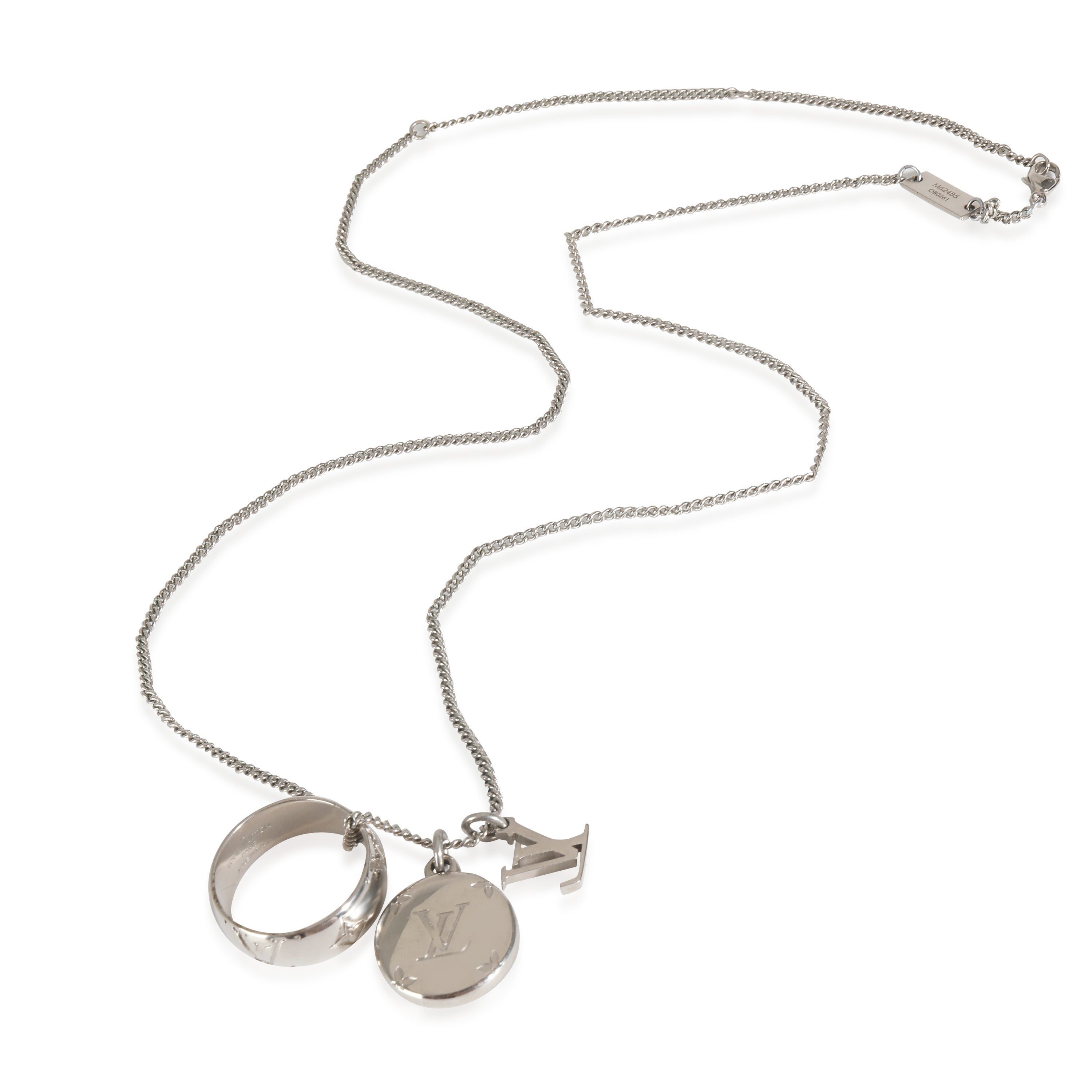 Louis Vuitton Monogram Charms Silver Tone Necklace