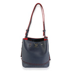 Louis Vuitton Marine Rouge Taurillon Braided Lockme Bucket Bag