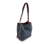 Louis Vuitton Marine Rouge Taurillon Braided Lockme Bucket Bag