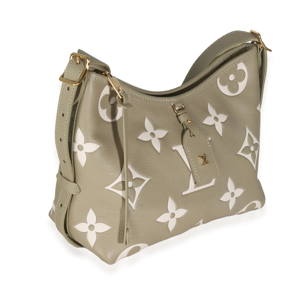 Louis Vuitton Khaki Cream Bicolour Monogram Empreinte CarryAll PM