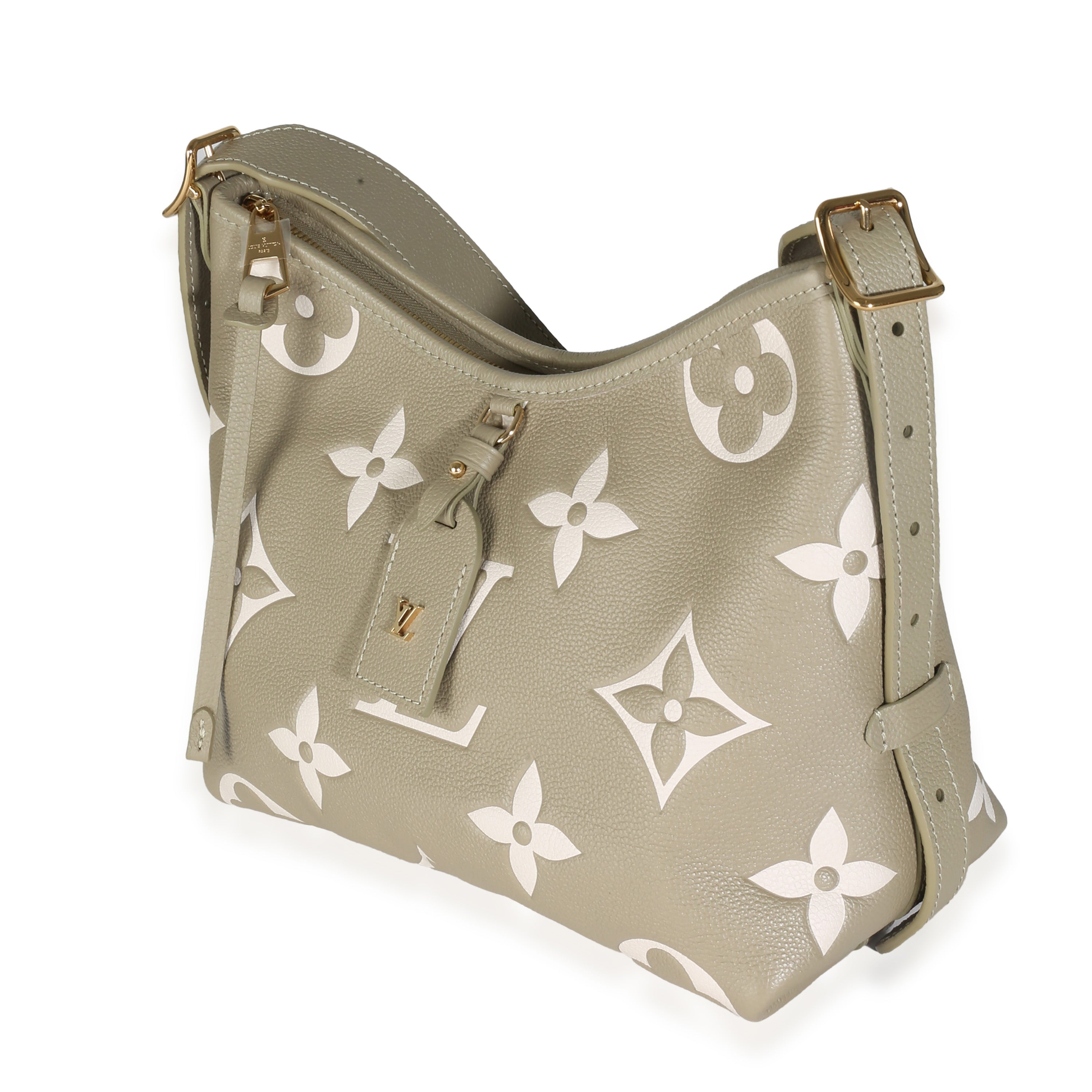 Louis Vuitton Khaki Cream Bicolour Monogram Empreinte CarryAll PM