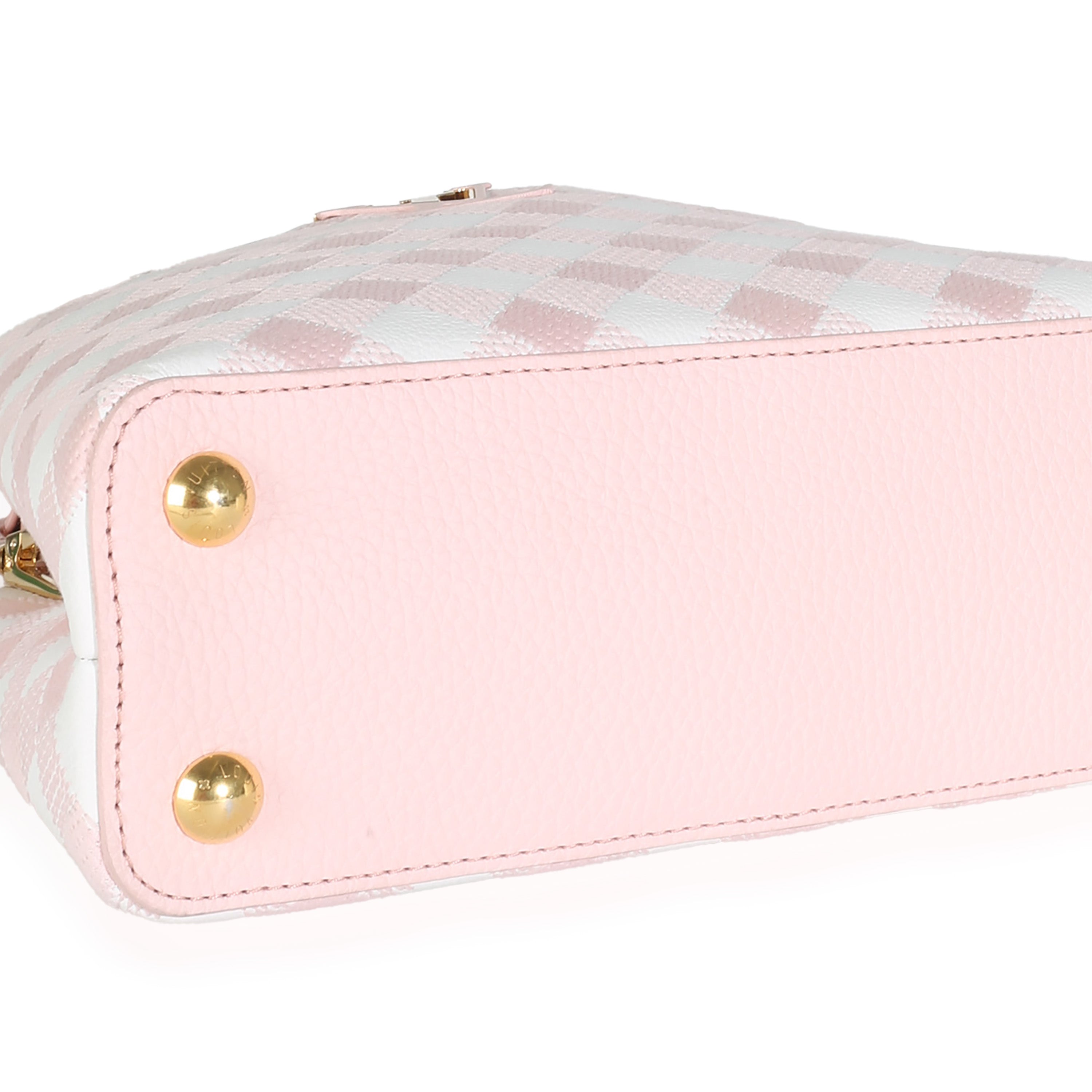 Louis Vuitton Light Pink Embroidered Taurillon Vichy Capucines BB