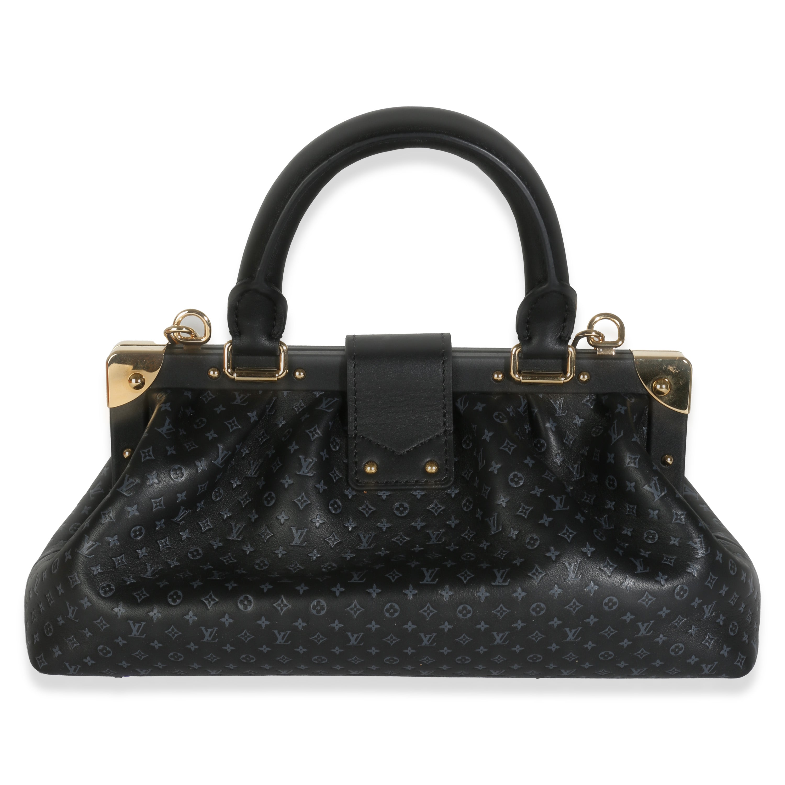 Louis Vuitton Black Calfskin Nanogram Monogram Clutch