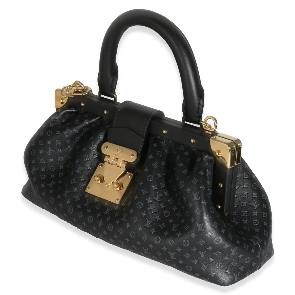 Louis Vuitton Black Calfskin Nanogram Monogram Clutch