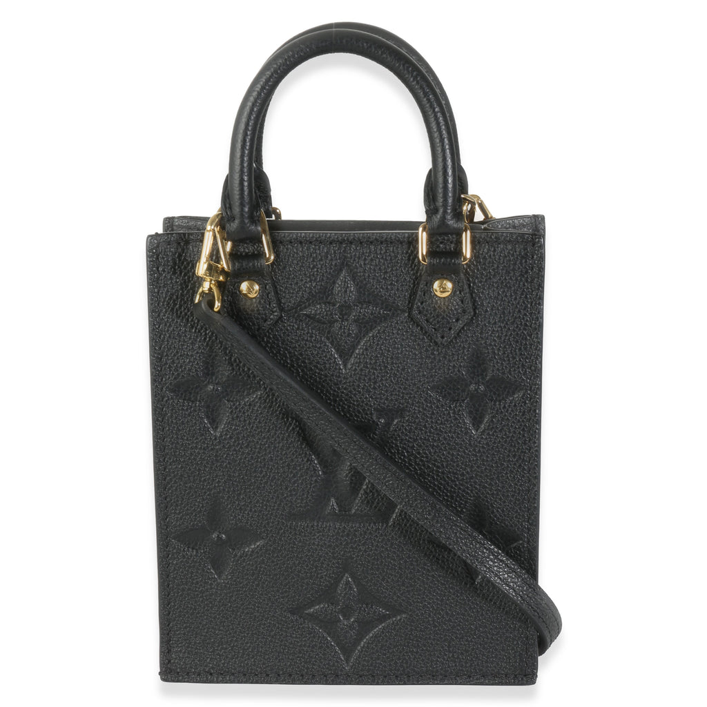 Louis Vuitton Black Monogram Empreinte Petite Sac Plat
