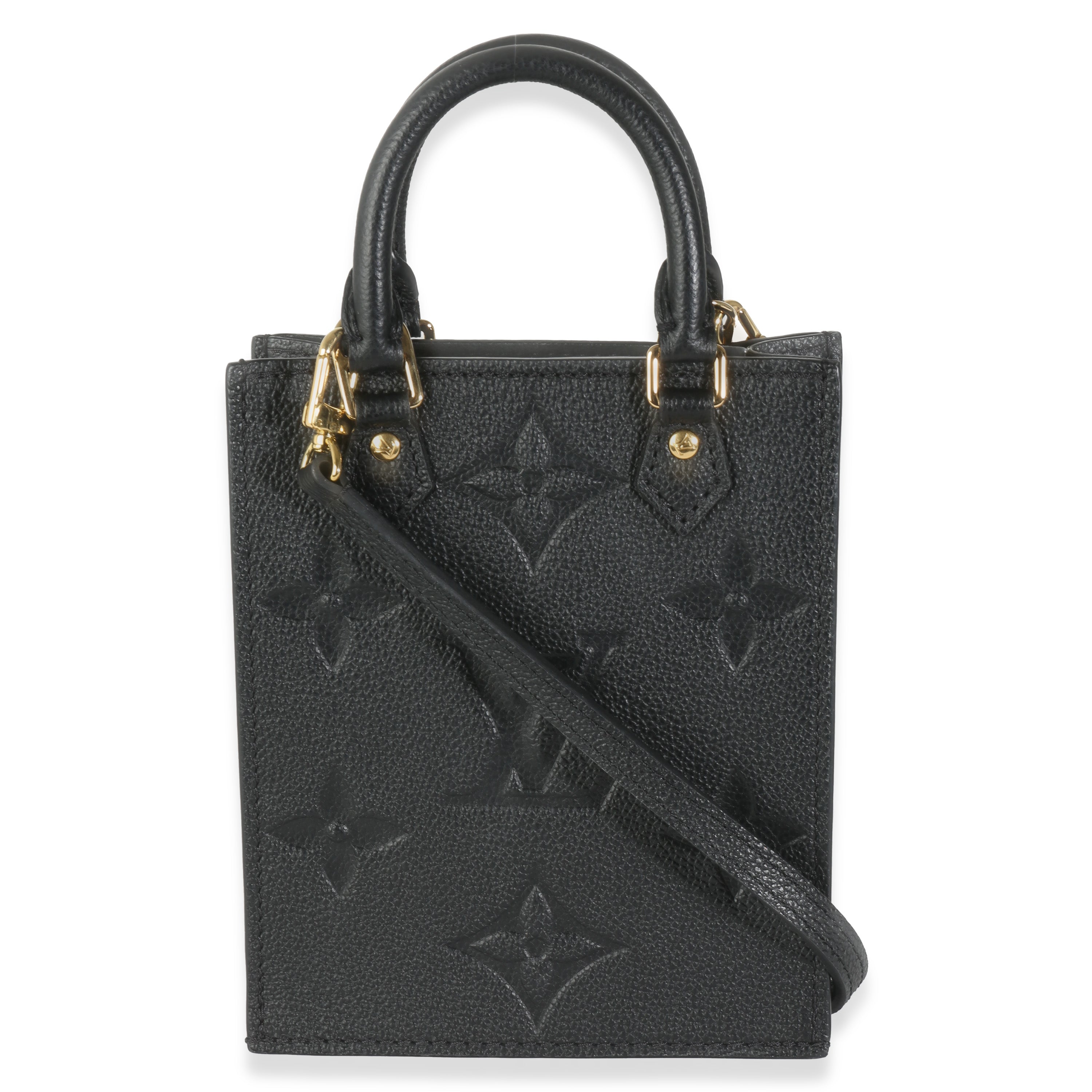 Louis Vuitton Black Monogram Empreinte Petite Sac Plat
