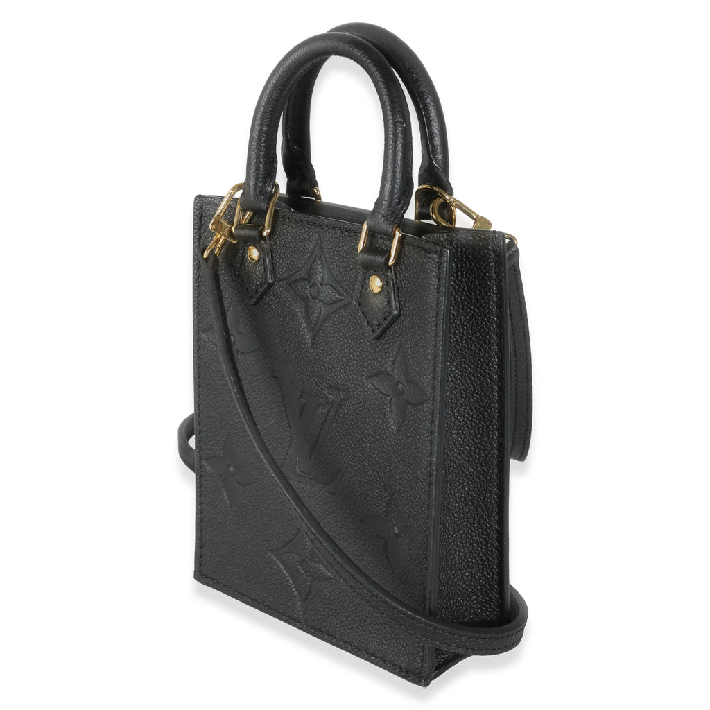 Louis Vuitton Black Monogram Empreinte Petite Sac Plat