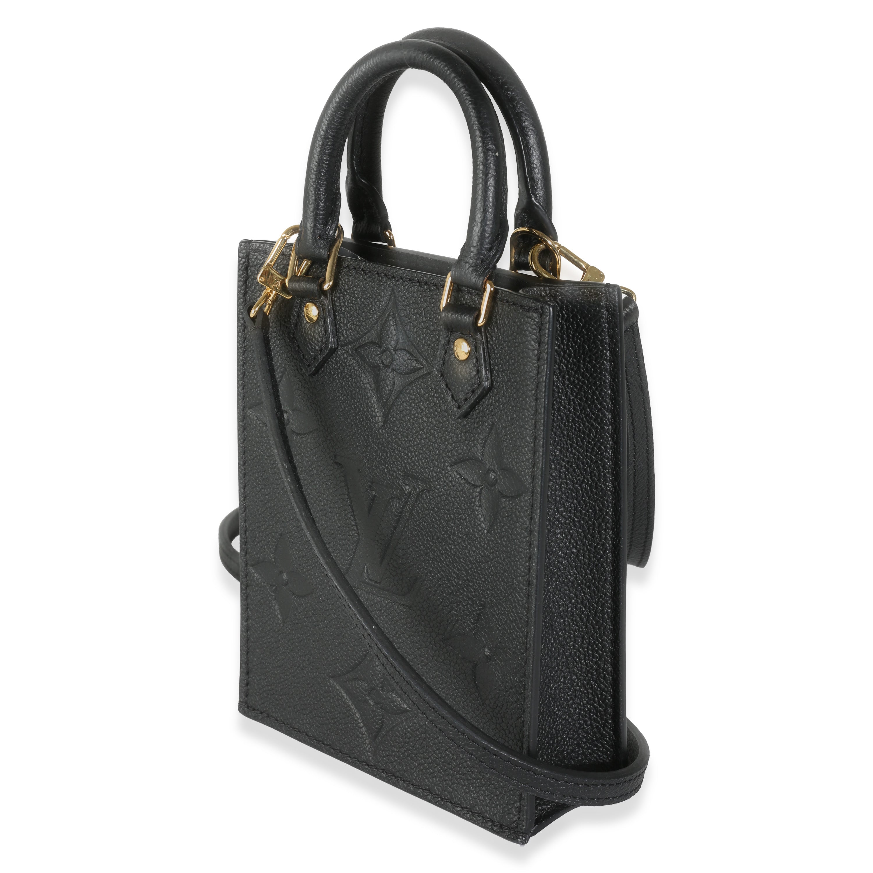 Louis Vuitton Black Monogram Empreinte Petite Sac Plat