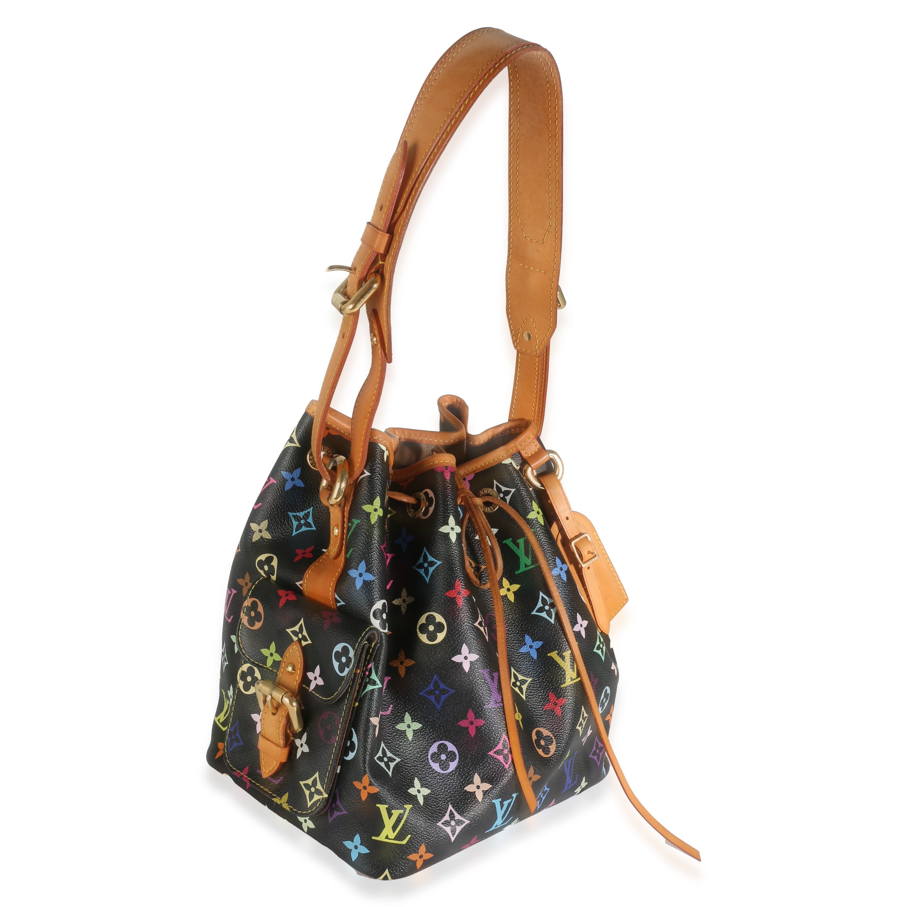 Louis Vuitton Black Monogram Multicolor Canvas Petit Noe