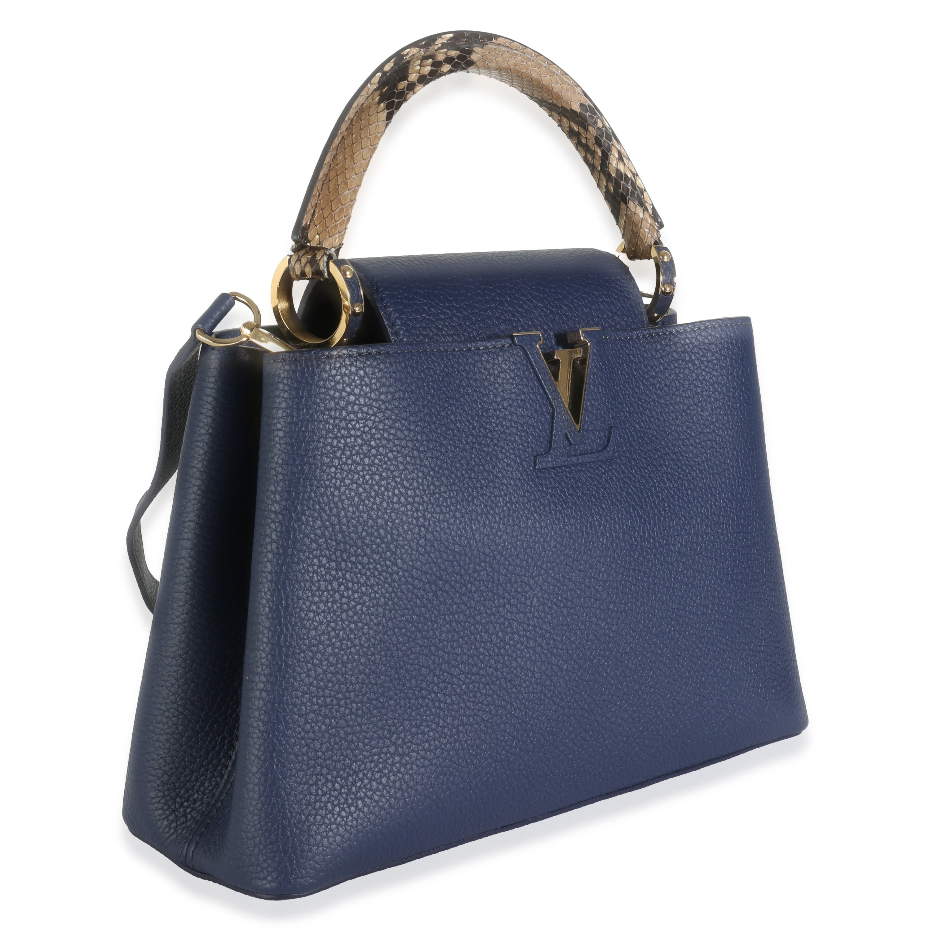 Louis Vuitton Python Navy Taurillon Capucines PM