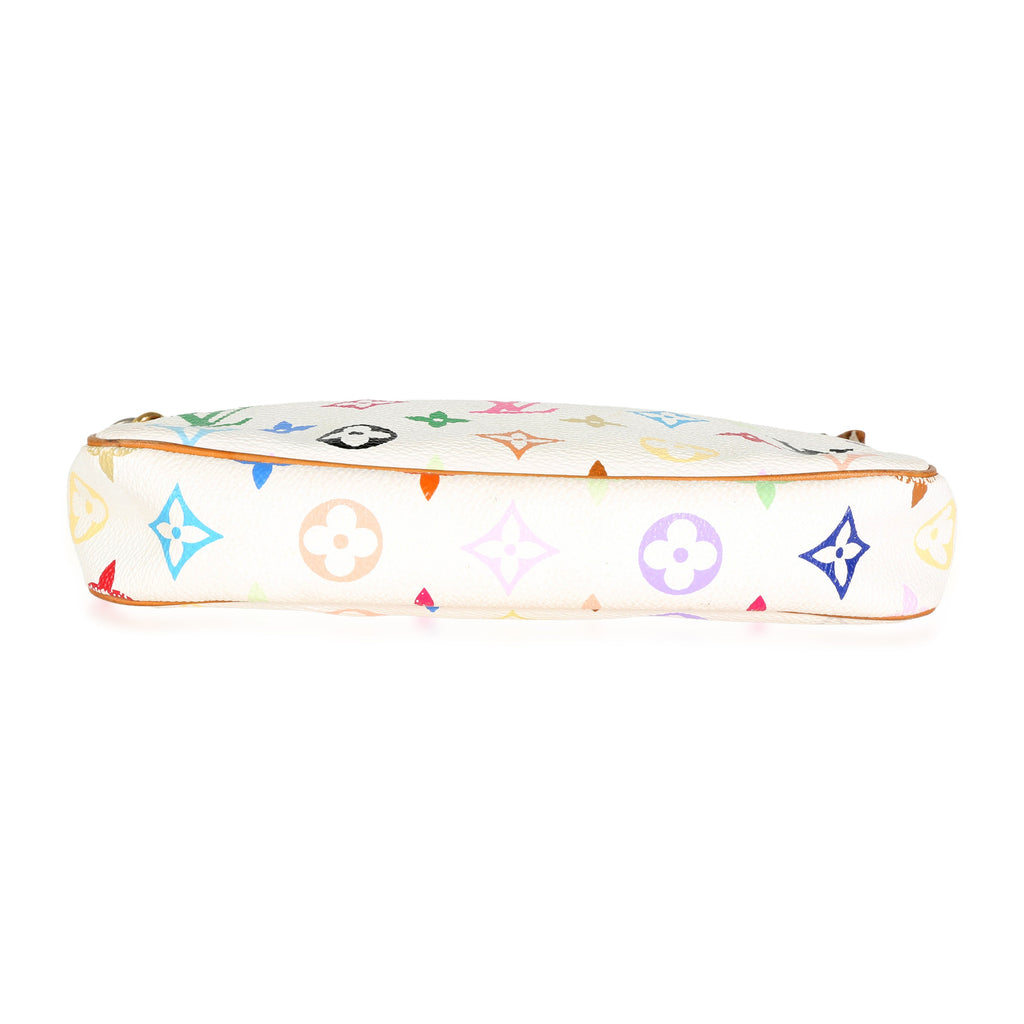 Louis Vuitton White Multicolor Monogram Canvas Pochette Accessoires