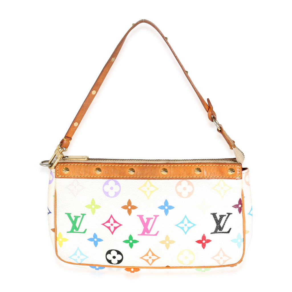 Louis Vuitton White Multicolor Monogram Canvas Pochette Accessoires