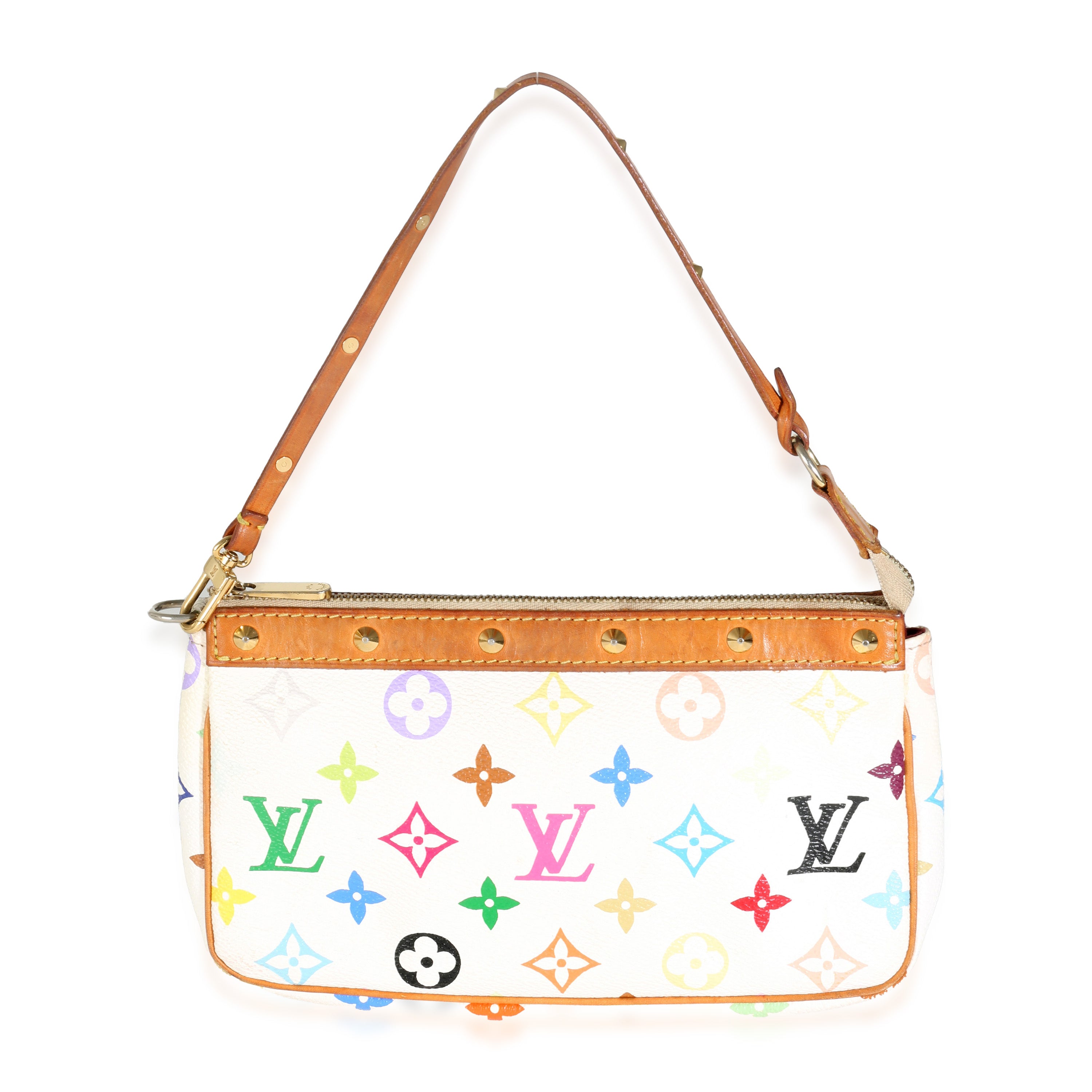 Louis Vuitton White Multicolor Monogram Canvas Pochette Accessoires