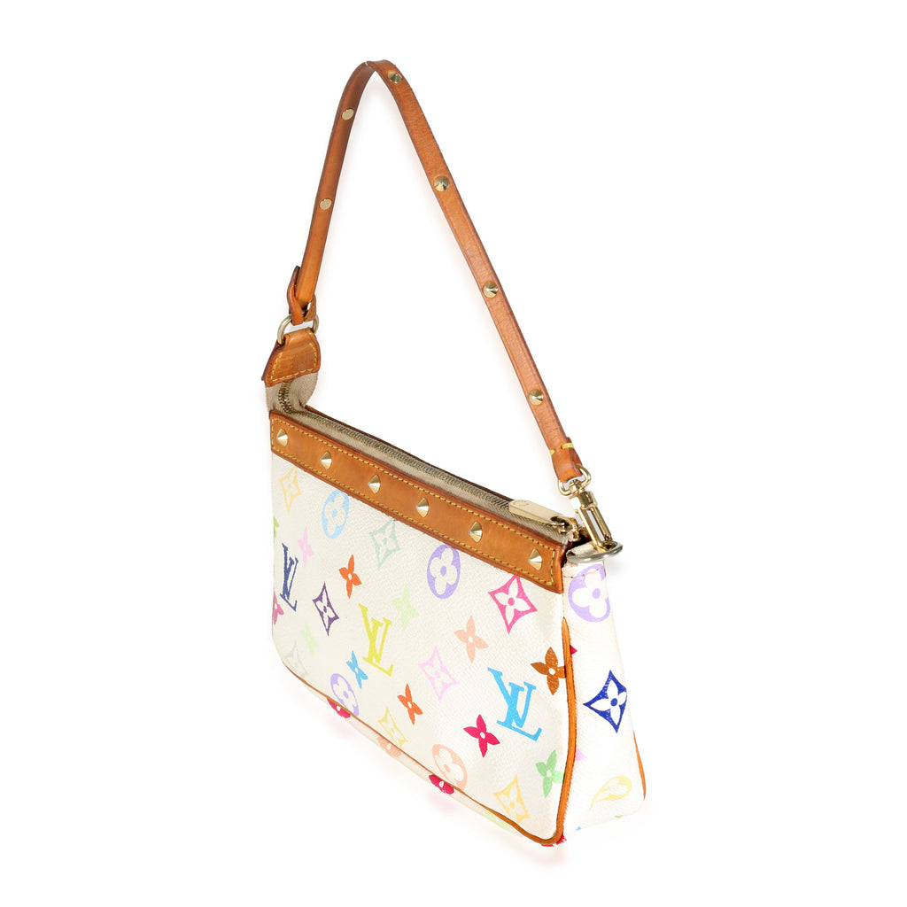 Louis Vuitton White Multicolor Monogram Canvas Pochette Accessoires