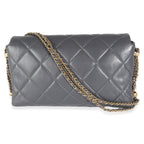 Chanel Gray Quilted Lambskin Crush On Chains Flap Bag
