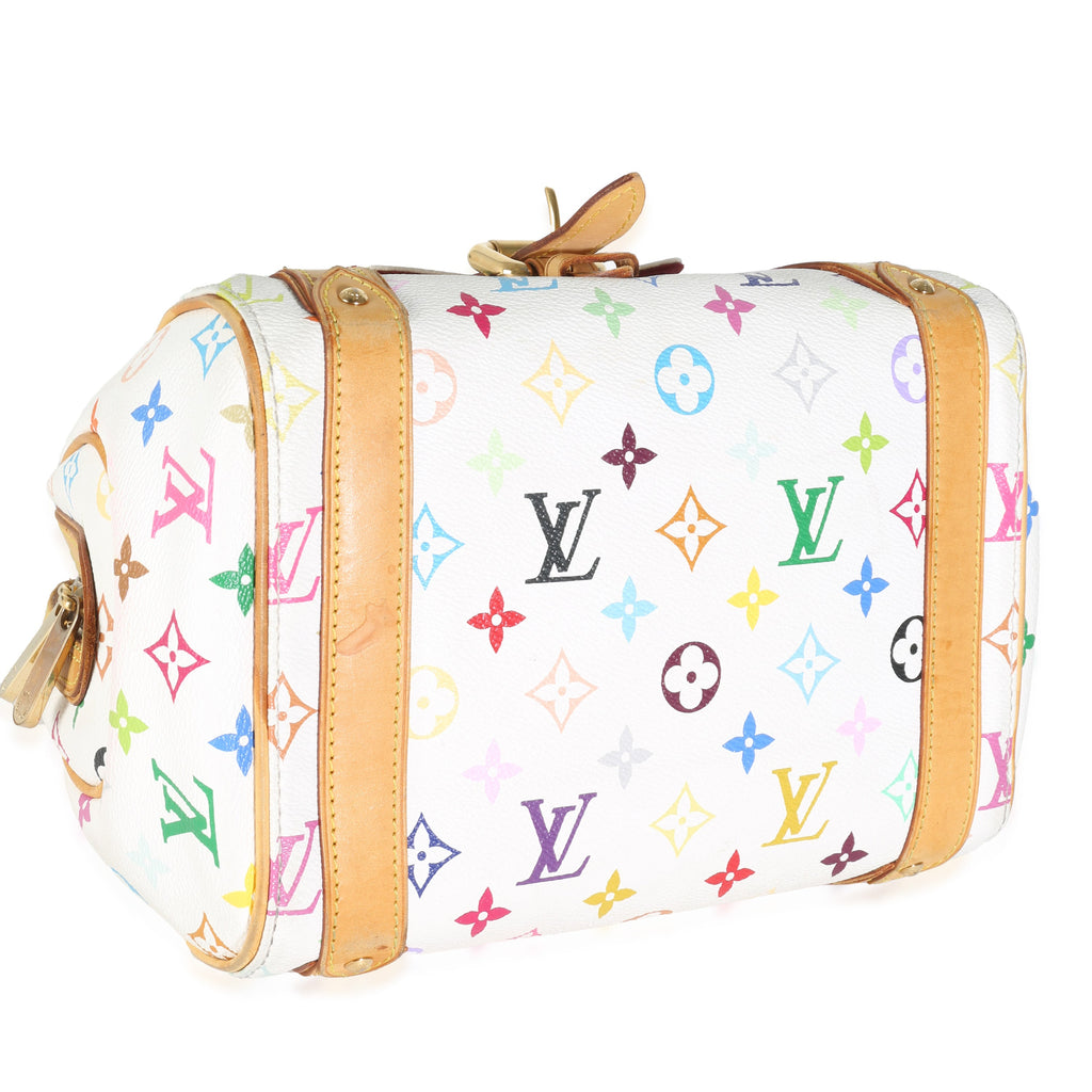 Louis Vuitton White Multicolor Monogram Canvas Priscilla