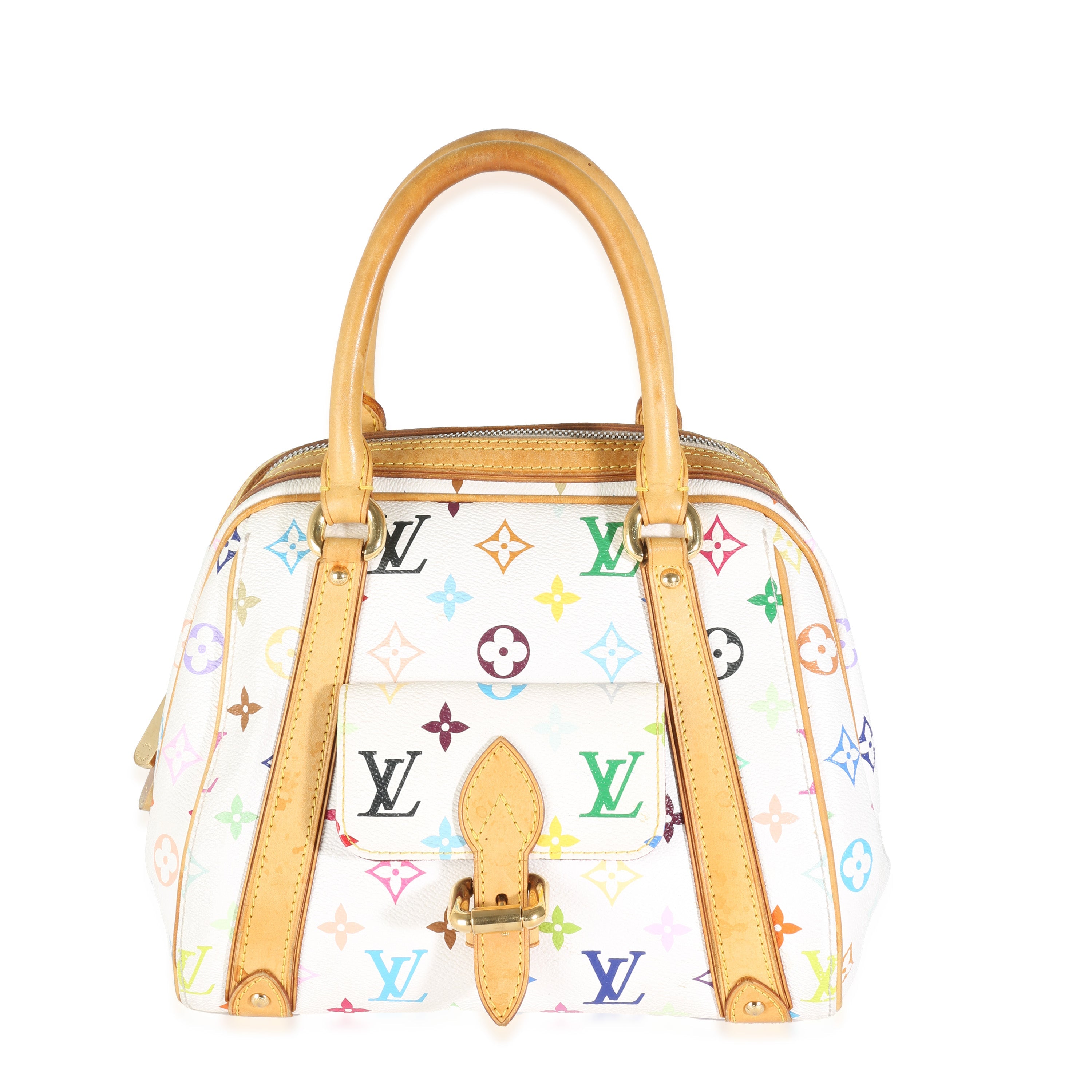 Louis Vuitton White Multicolor Monogram Canvas Priscilla